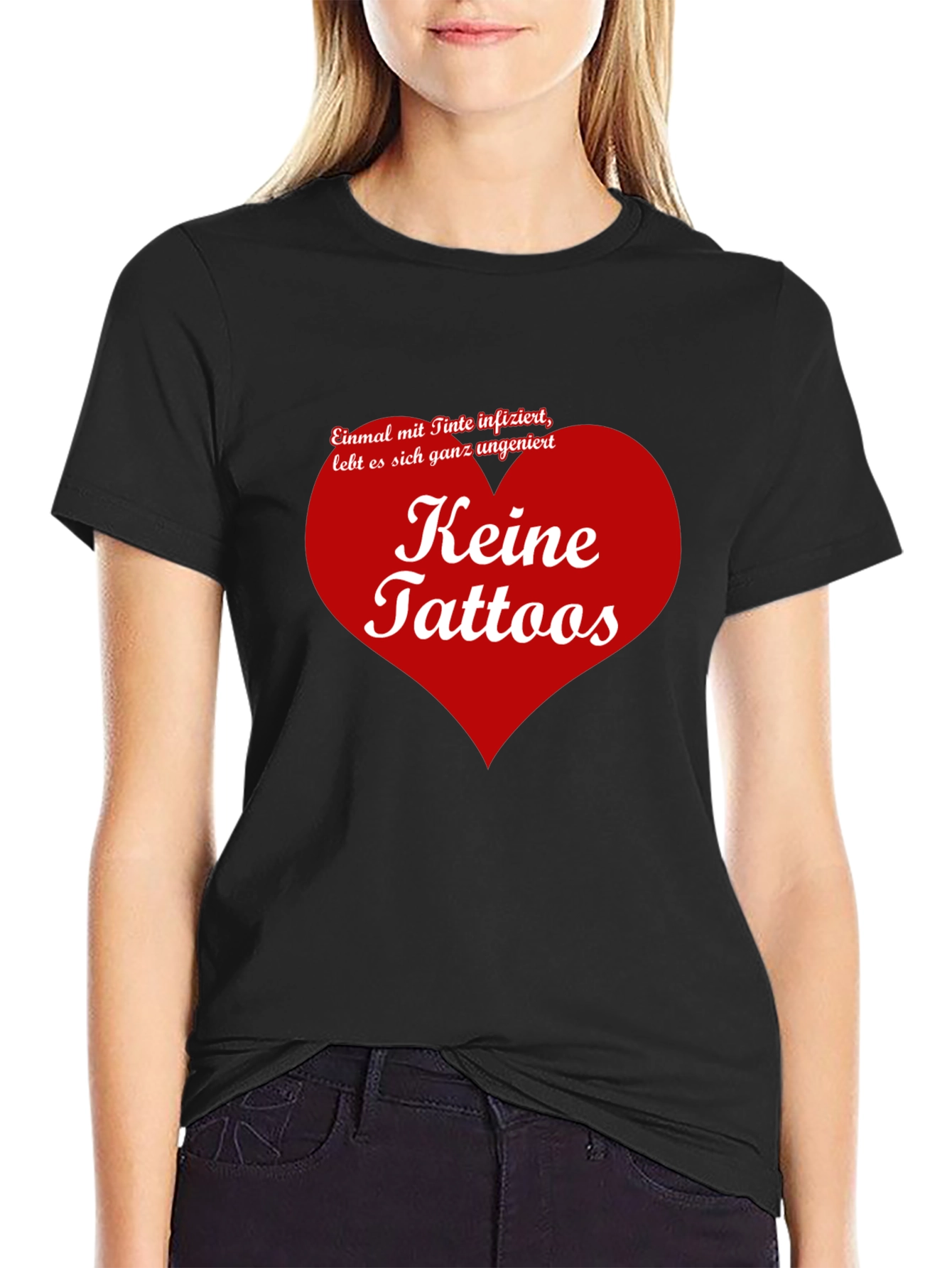 Keine Tattoos Graphic Tee - Anti-Tattoo Humor T-Shirt