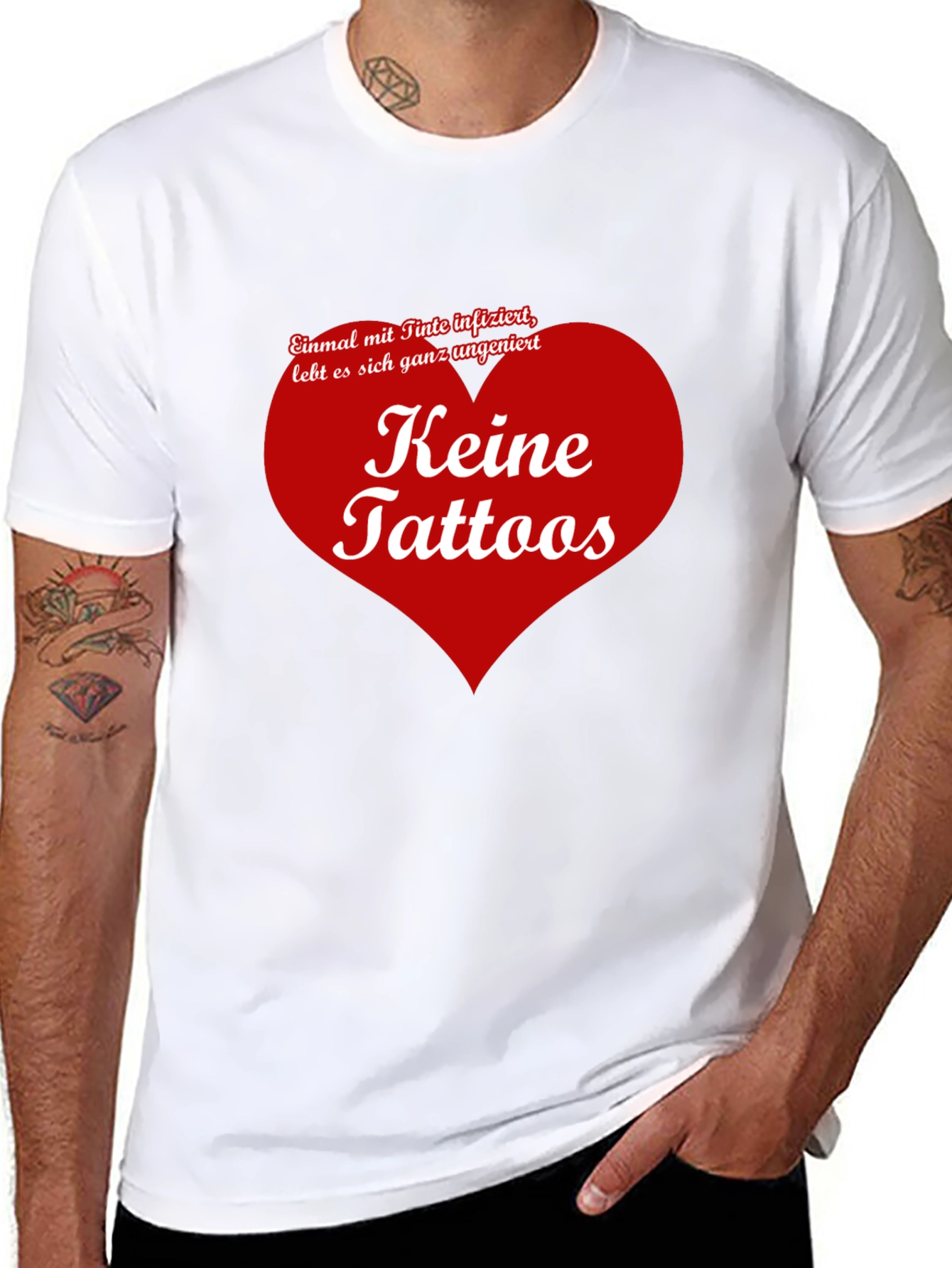 Keine Tattoos Graphic Tee - Anti-Tattoo Humor T-Shirt