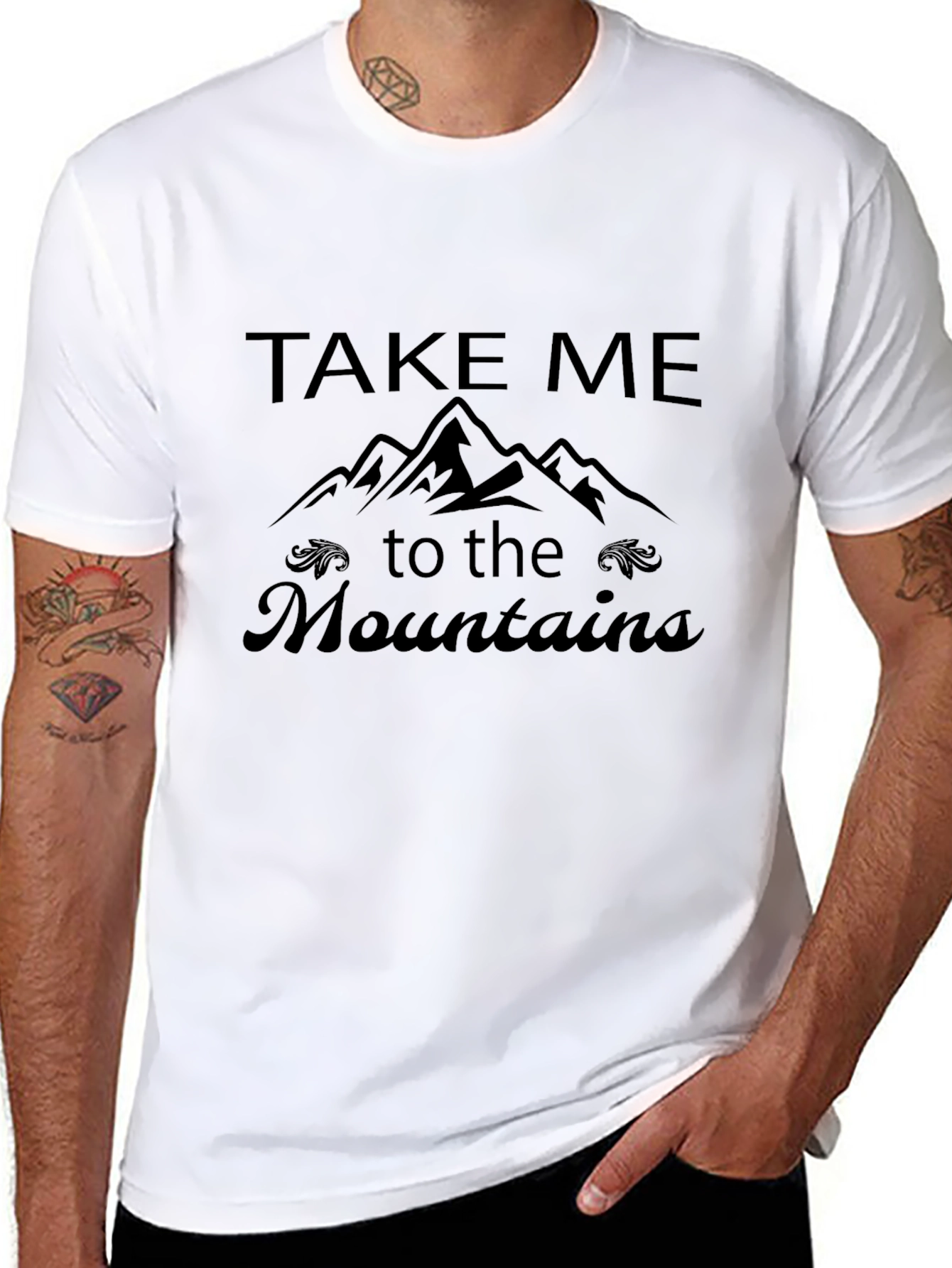 Take Me to the Mountains Black Graphic Tee