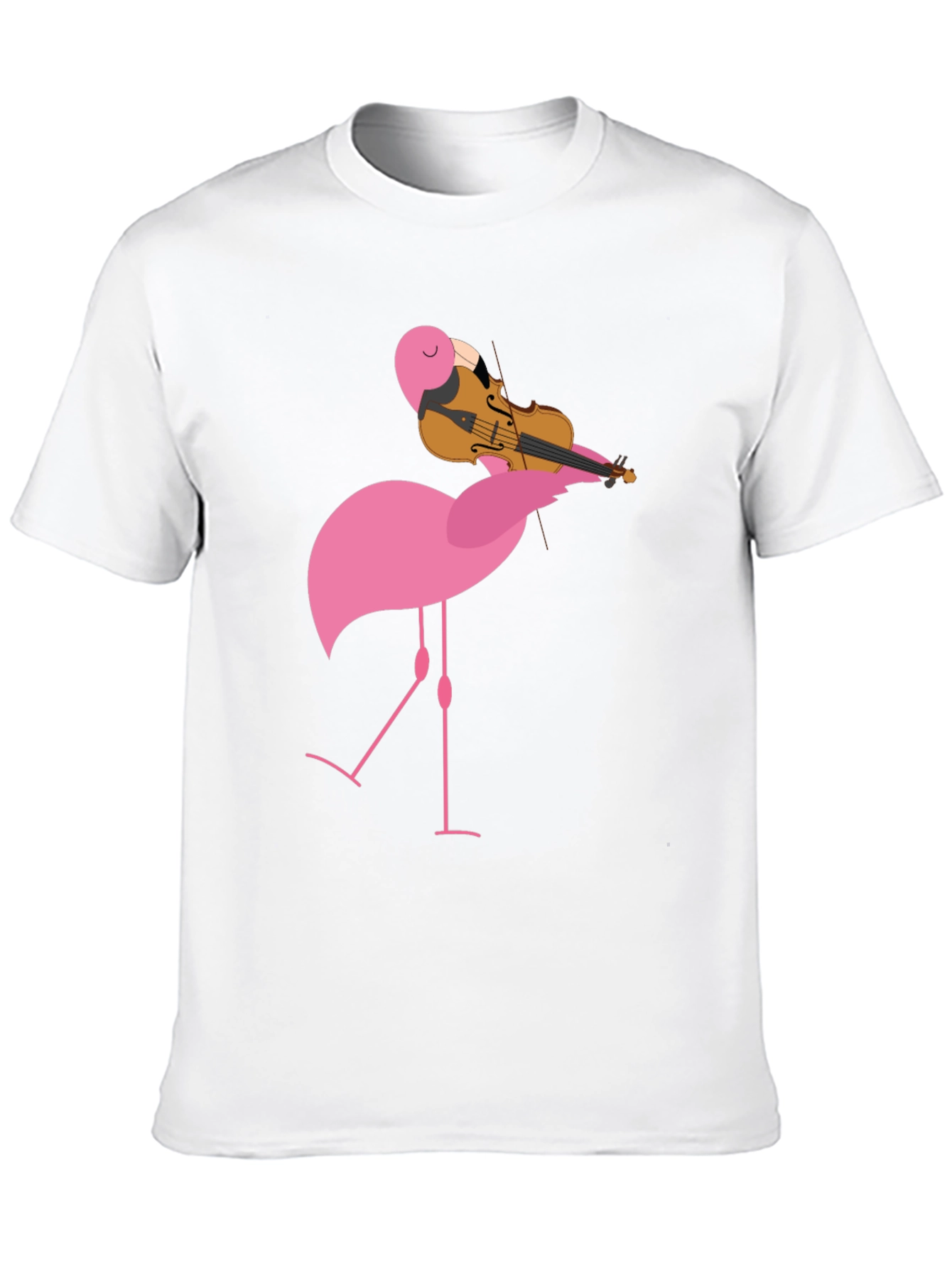 Funny Flamingo Playing Violin Graphic T-Shirt