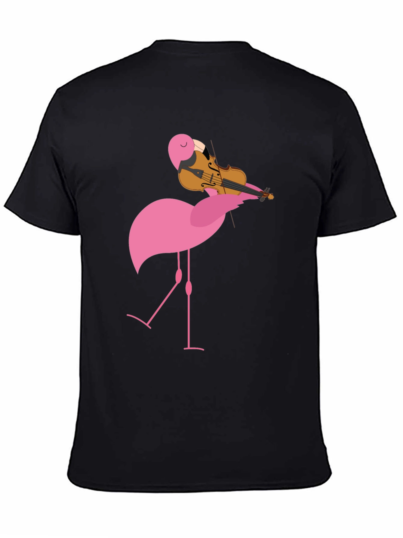 Funny Flamingo Playing Violin Graphic T-Shirt