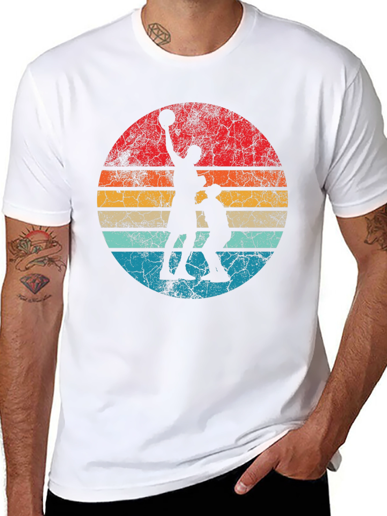 Retro Sunset Basketball Graphic Tee