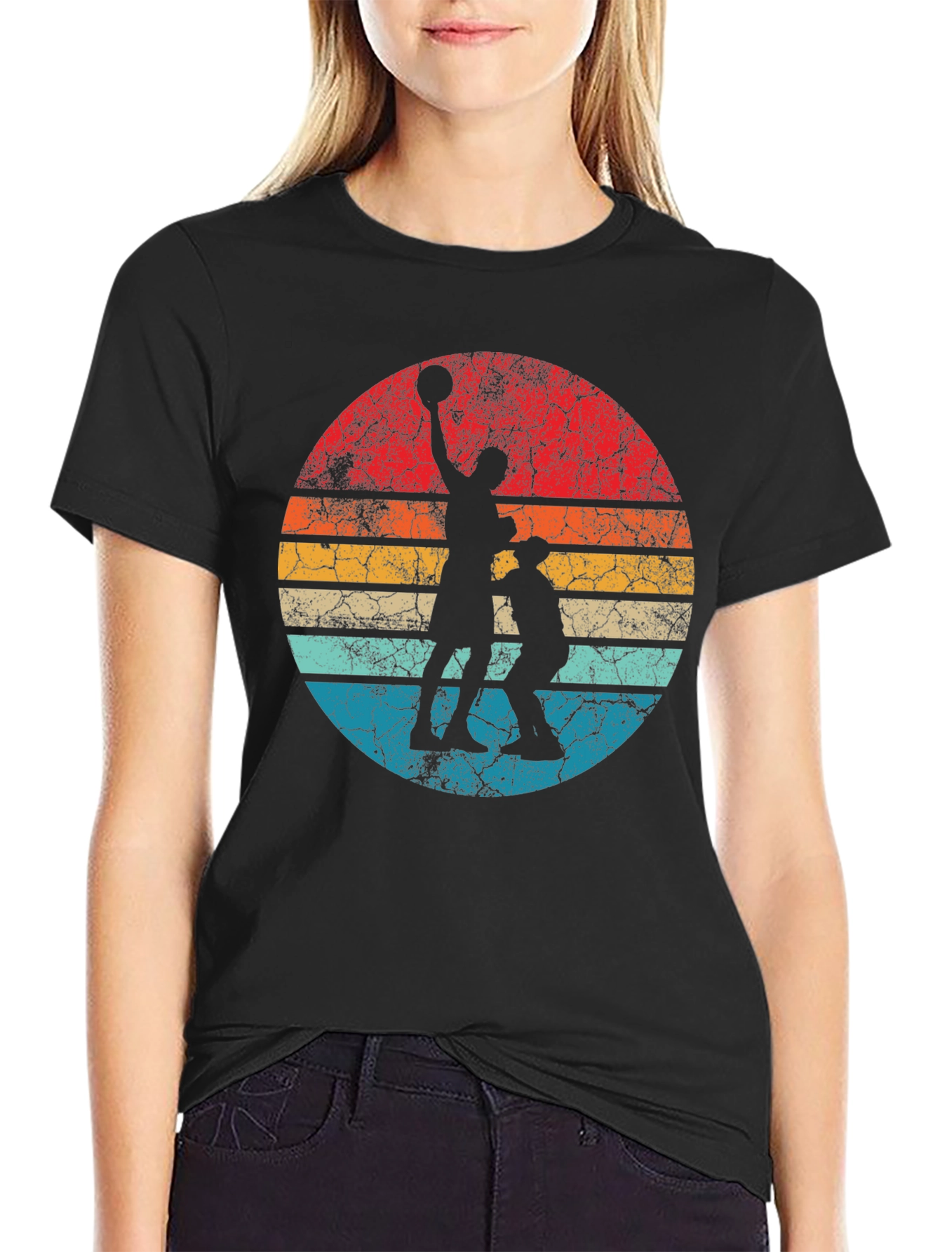 Retro Sunset Basketball Graphic Tee