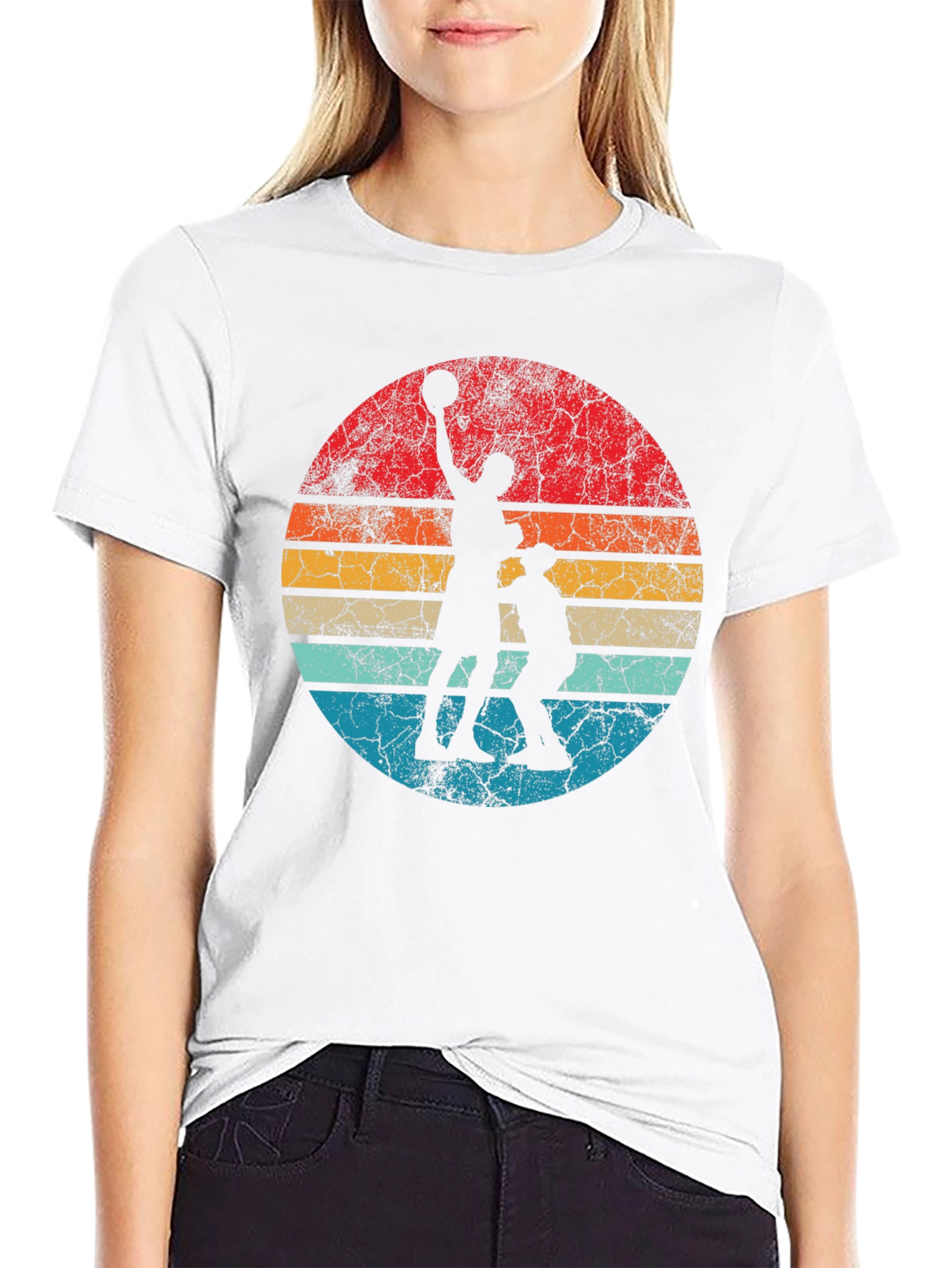Retro Sunset Basketball Graphic Tee