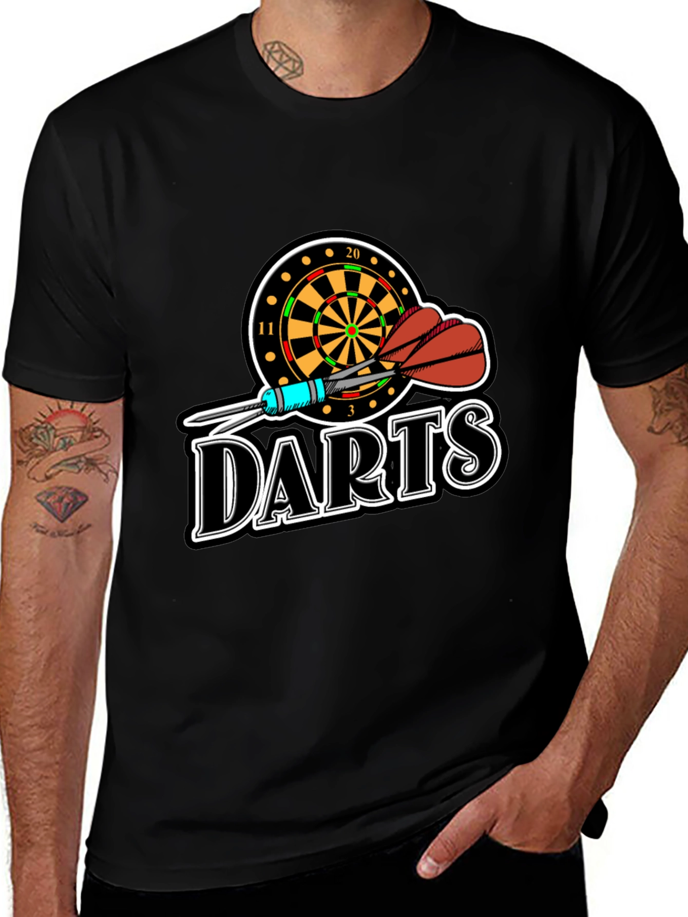 Darts T-Shirt - Dartboard and Arrows Graphic Tee
