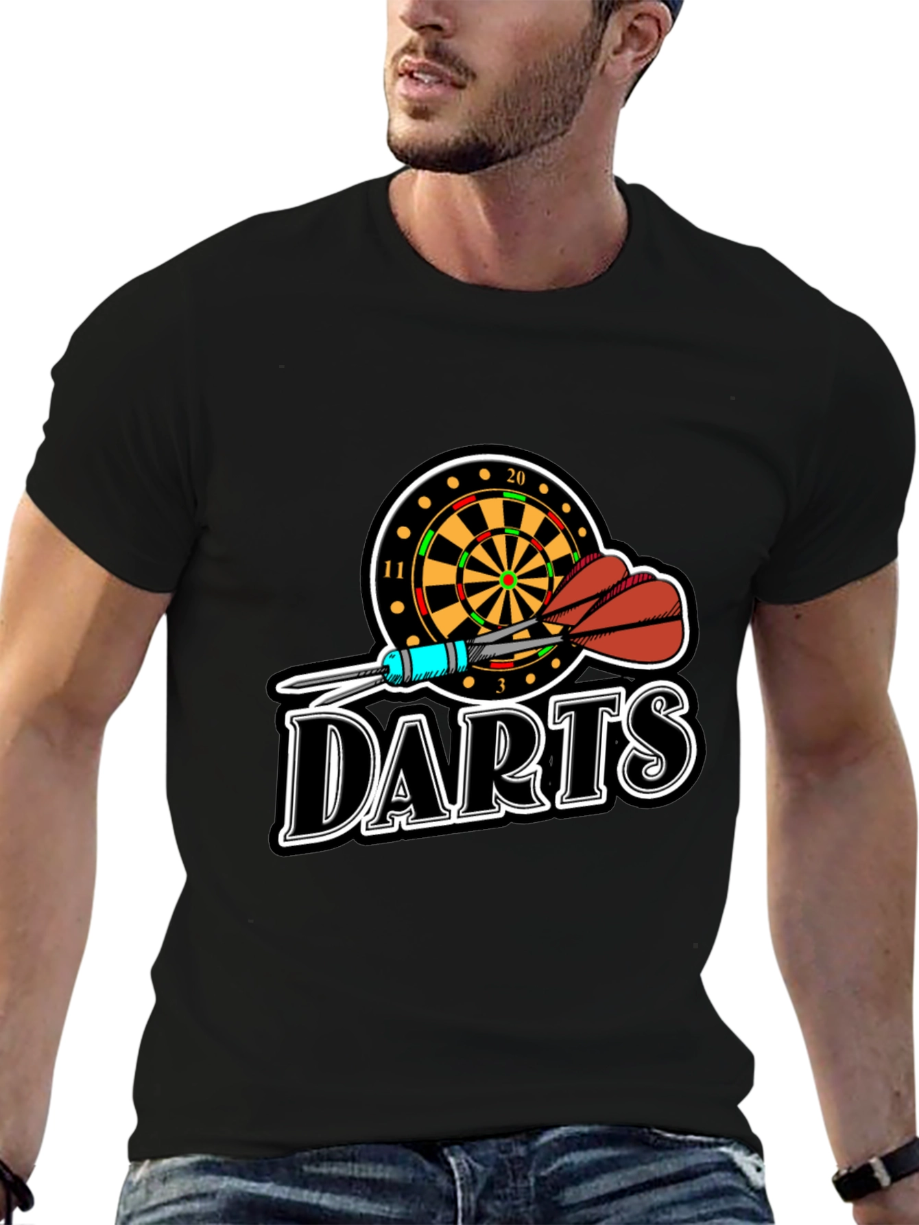 Darts T-Shirt - Dartboard and Arrows Graphic Tee