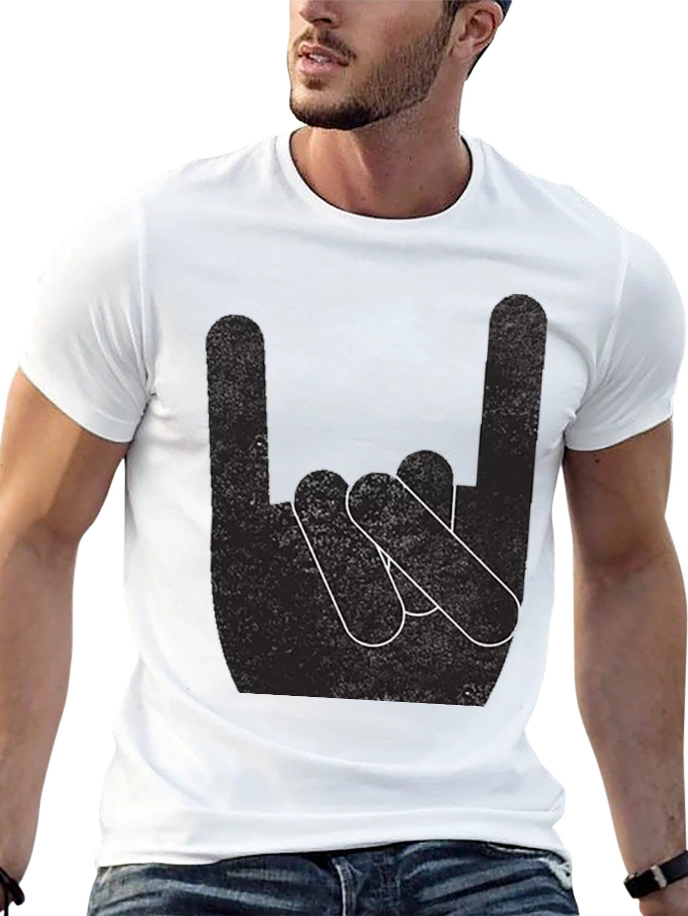 Rock On! Black Graphic T-Shirt