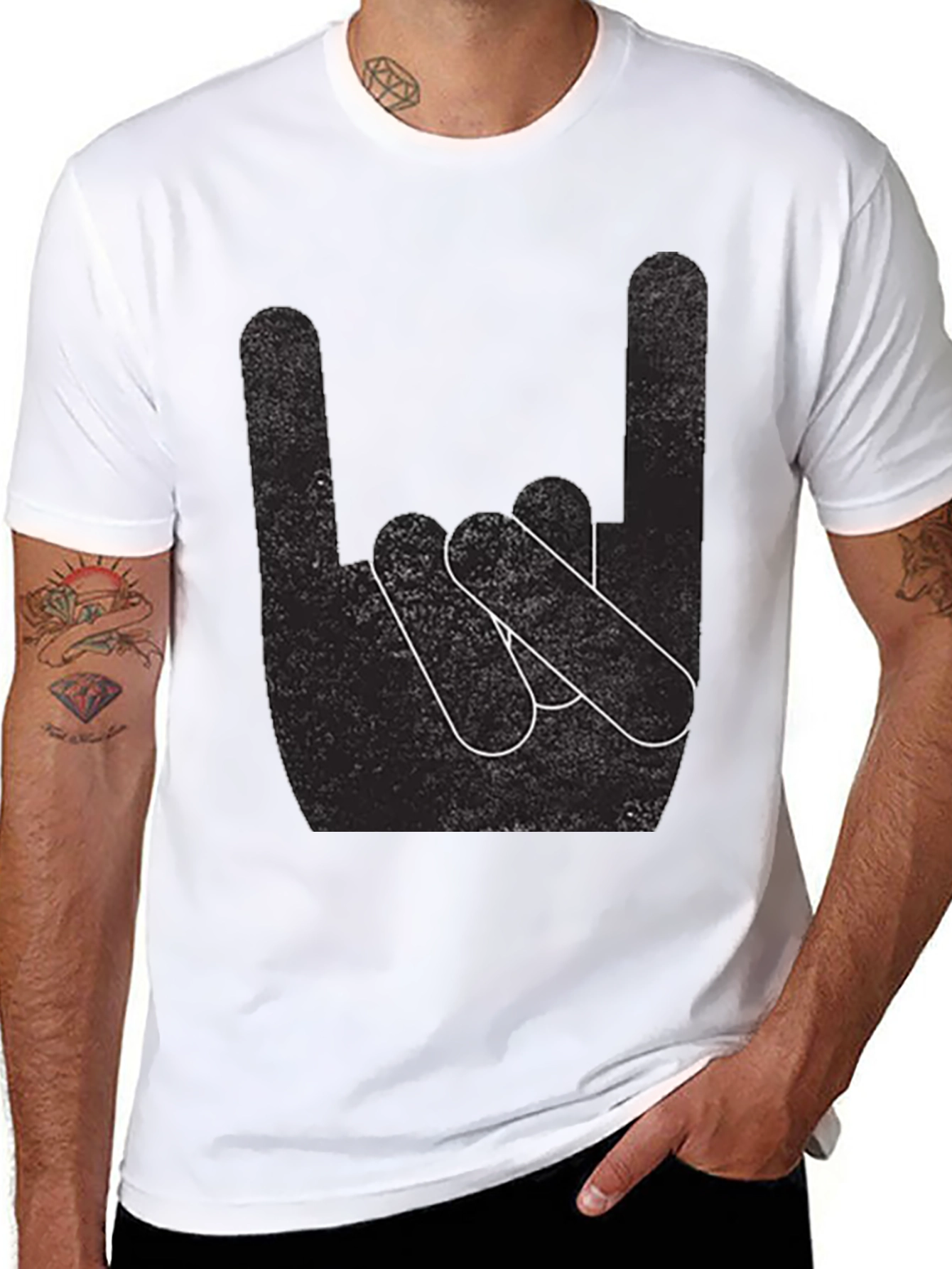 Rock On! Black Graphic T-Shirt
