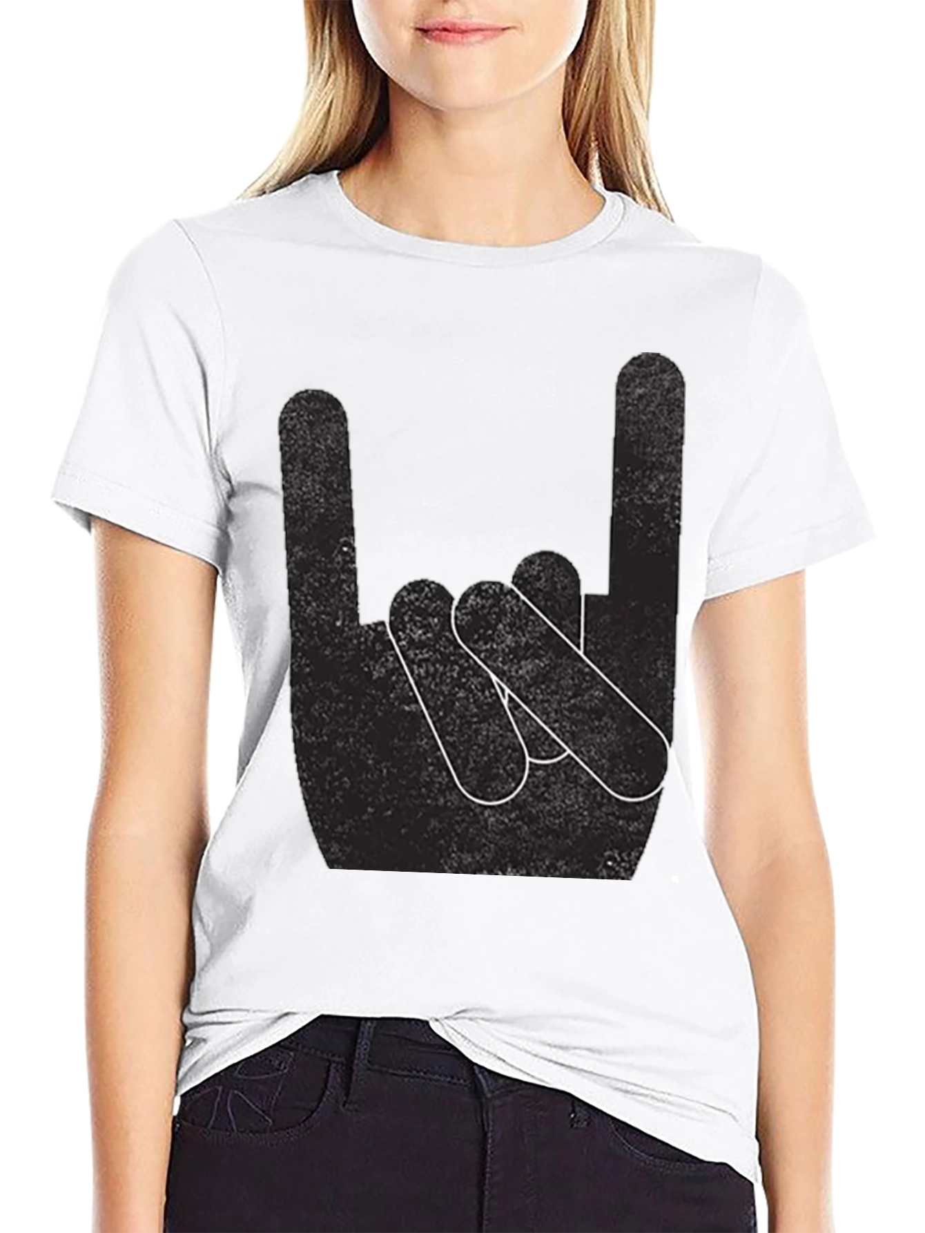 Rock On! Black Graphic T-Shirt
