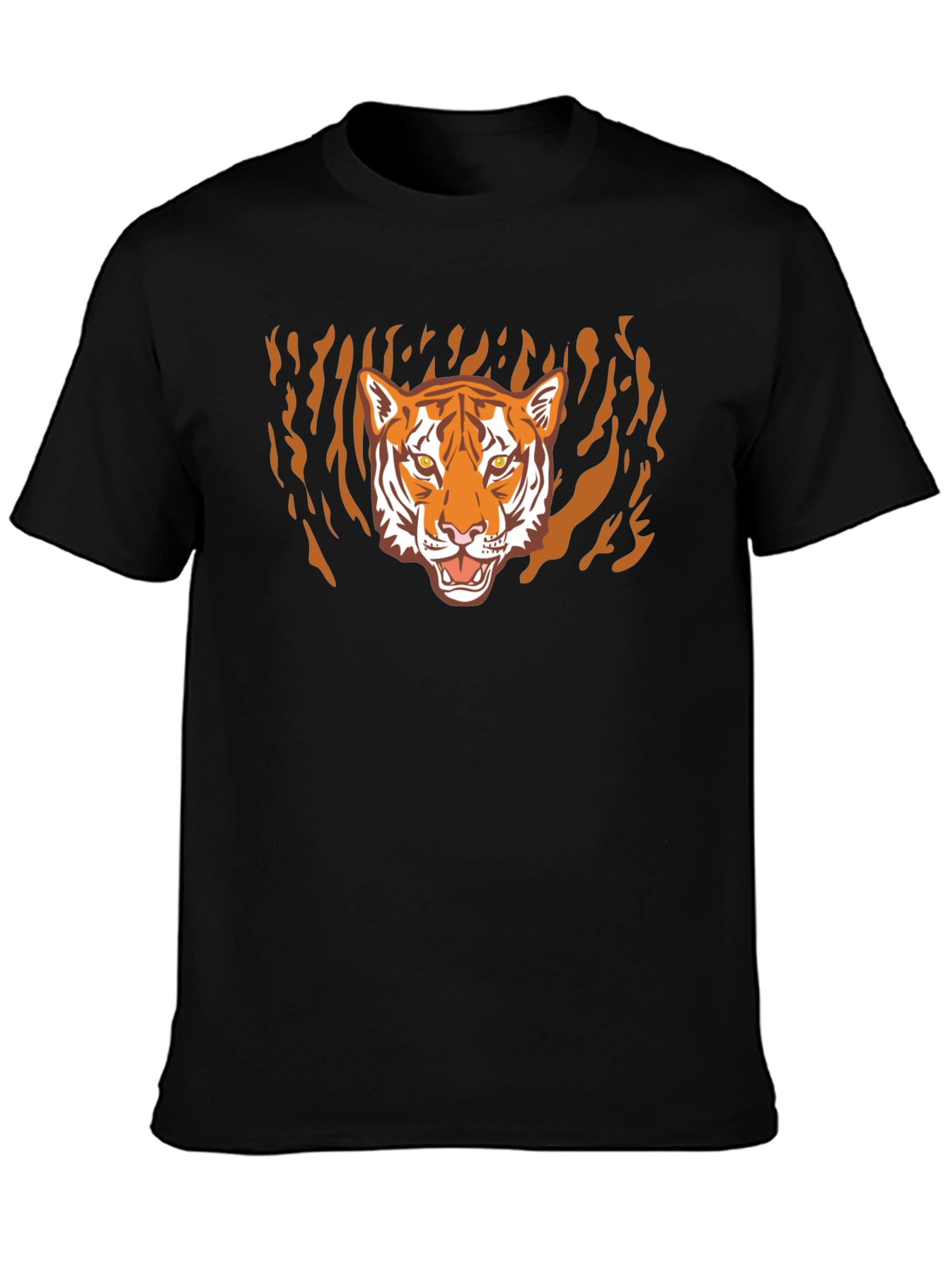Bold Tiger Graphic Black T-Shirt