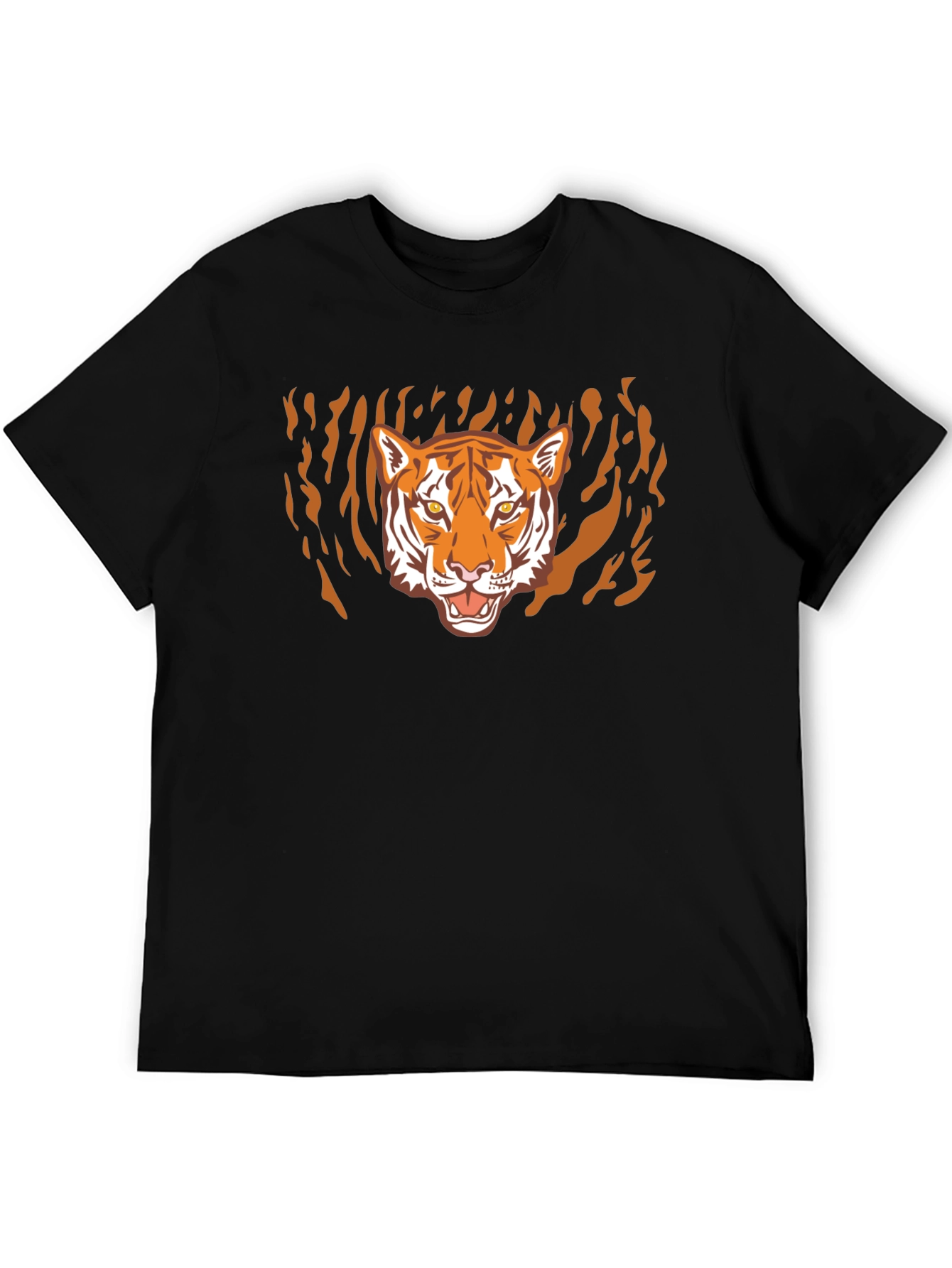 Bold Tiger Graphic Black T-Shirt