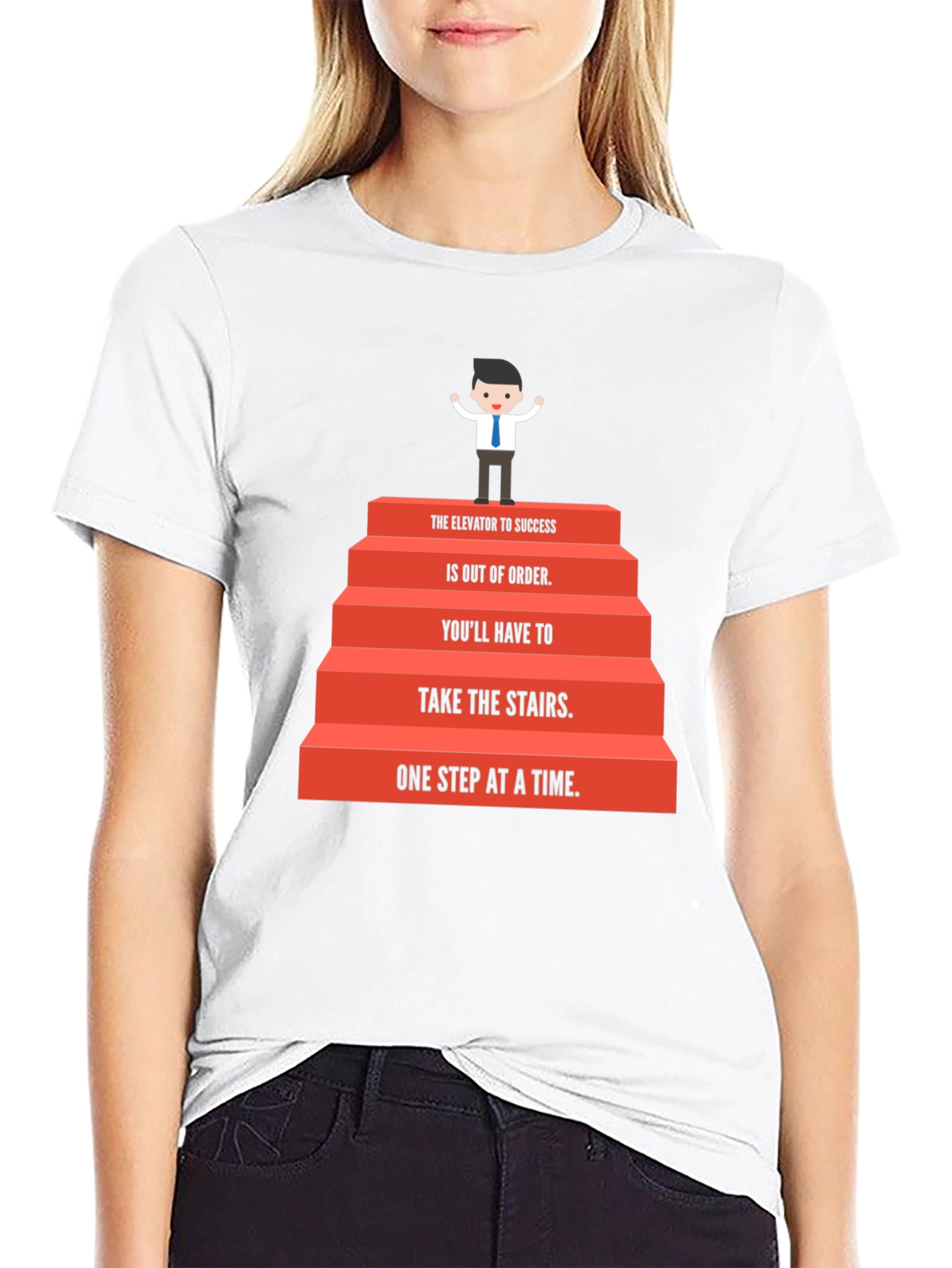 Motivational Stairs to Success Graphic Tee