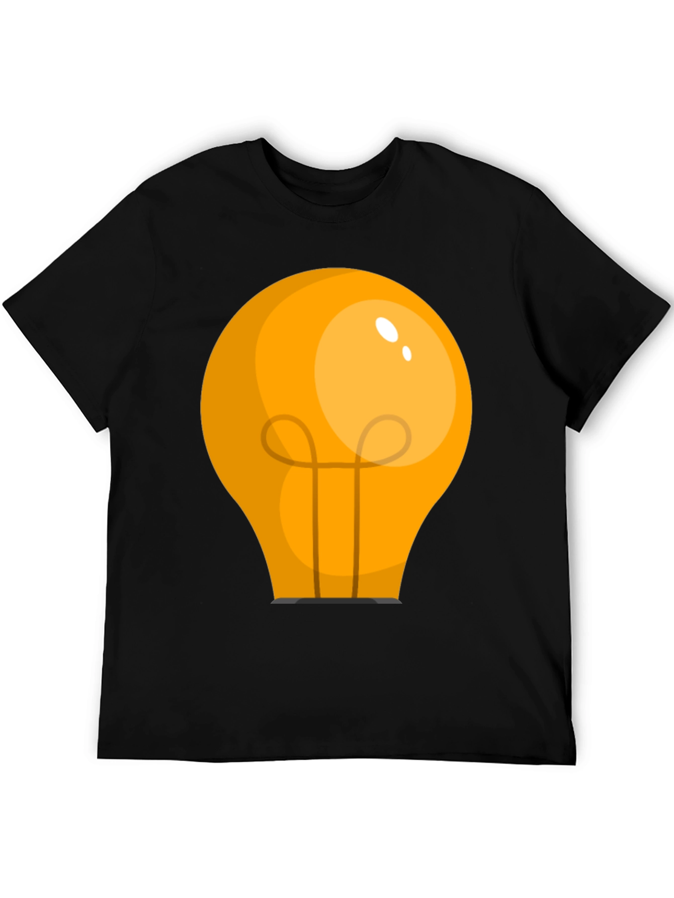 Idea Bulb Graphic Tee - Black Cotton T-Shirt