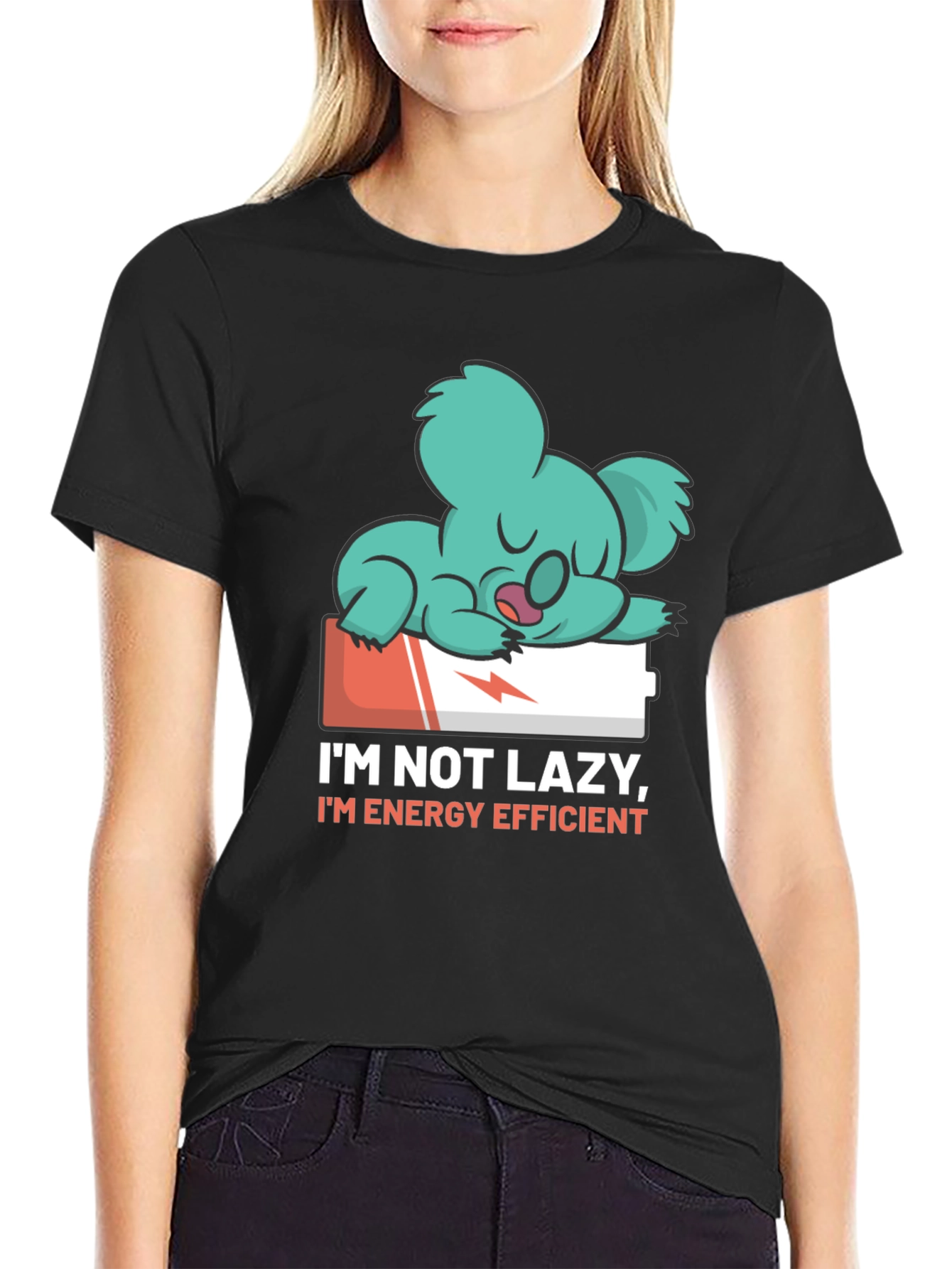 Lazy Koala Energy Efficient Black Tee