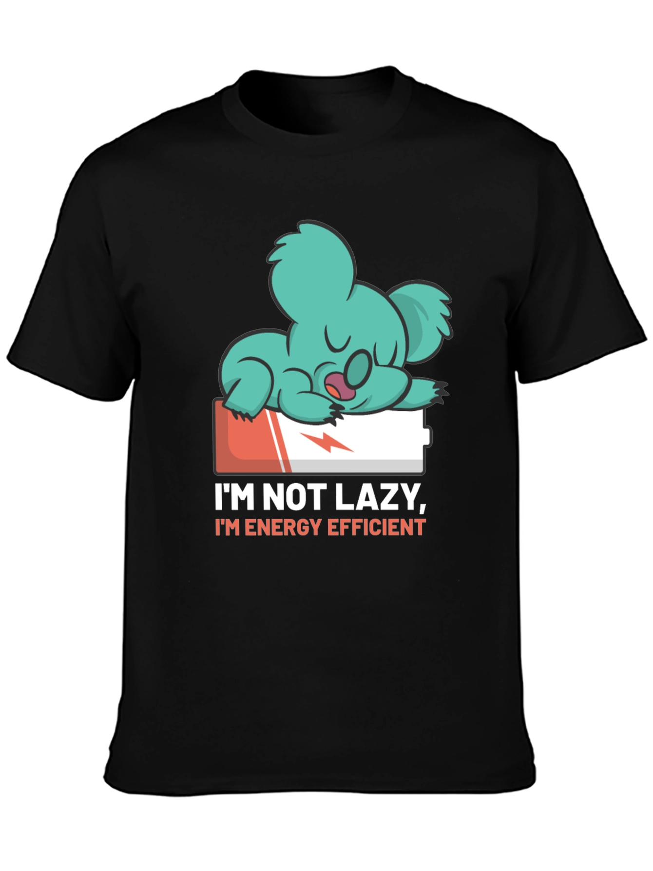 Lazy Koala Energy Efficient Black Tee