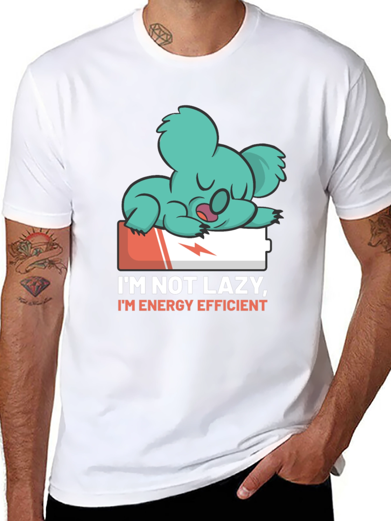 Lazy Koala Energy Efficient Black Tee