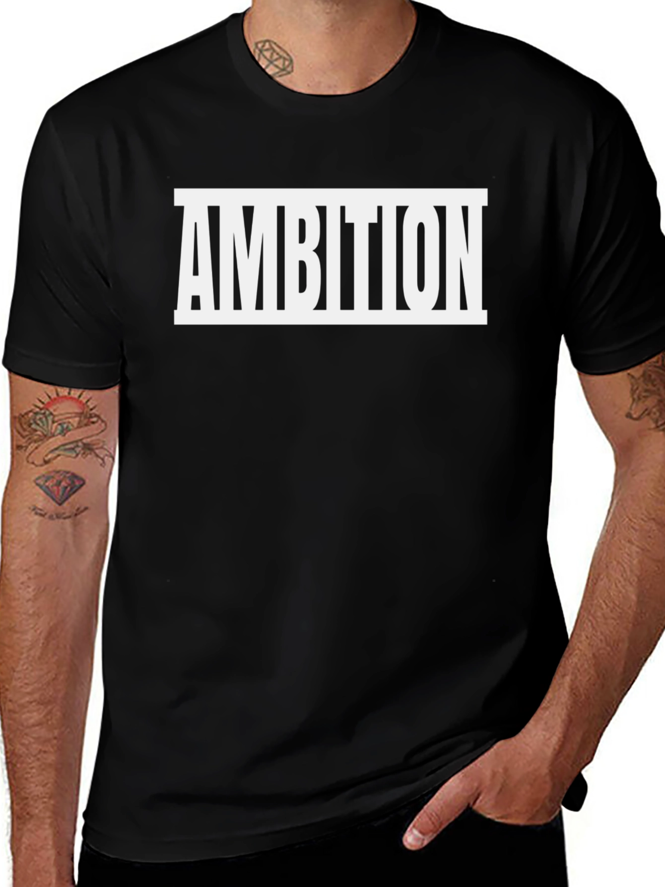Ambition Graphic Tee - Black Cotton Blend