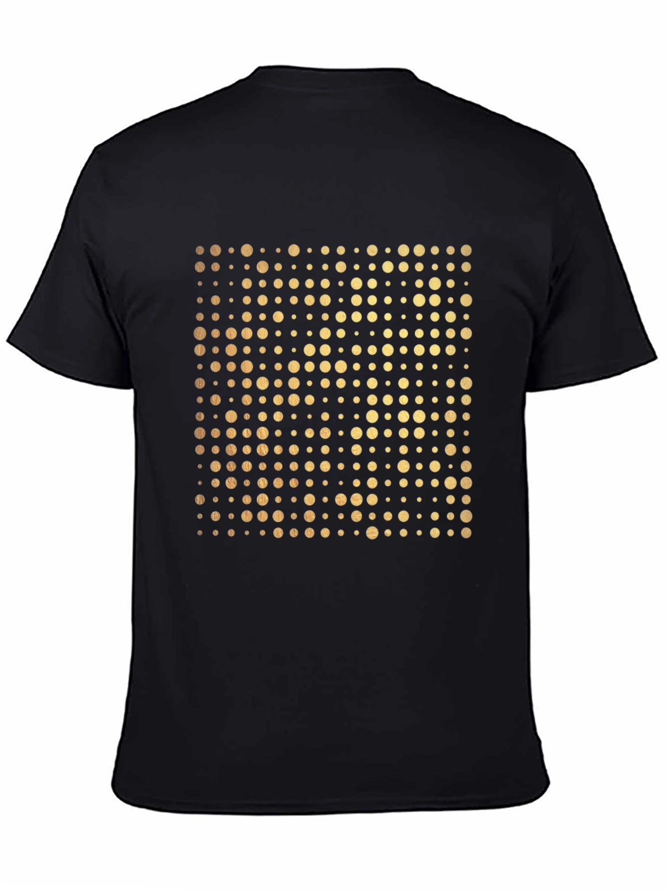 Gold Dot Pattern Black T-Shirt
