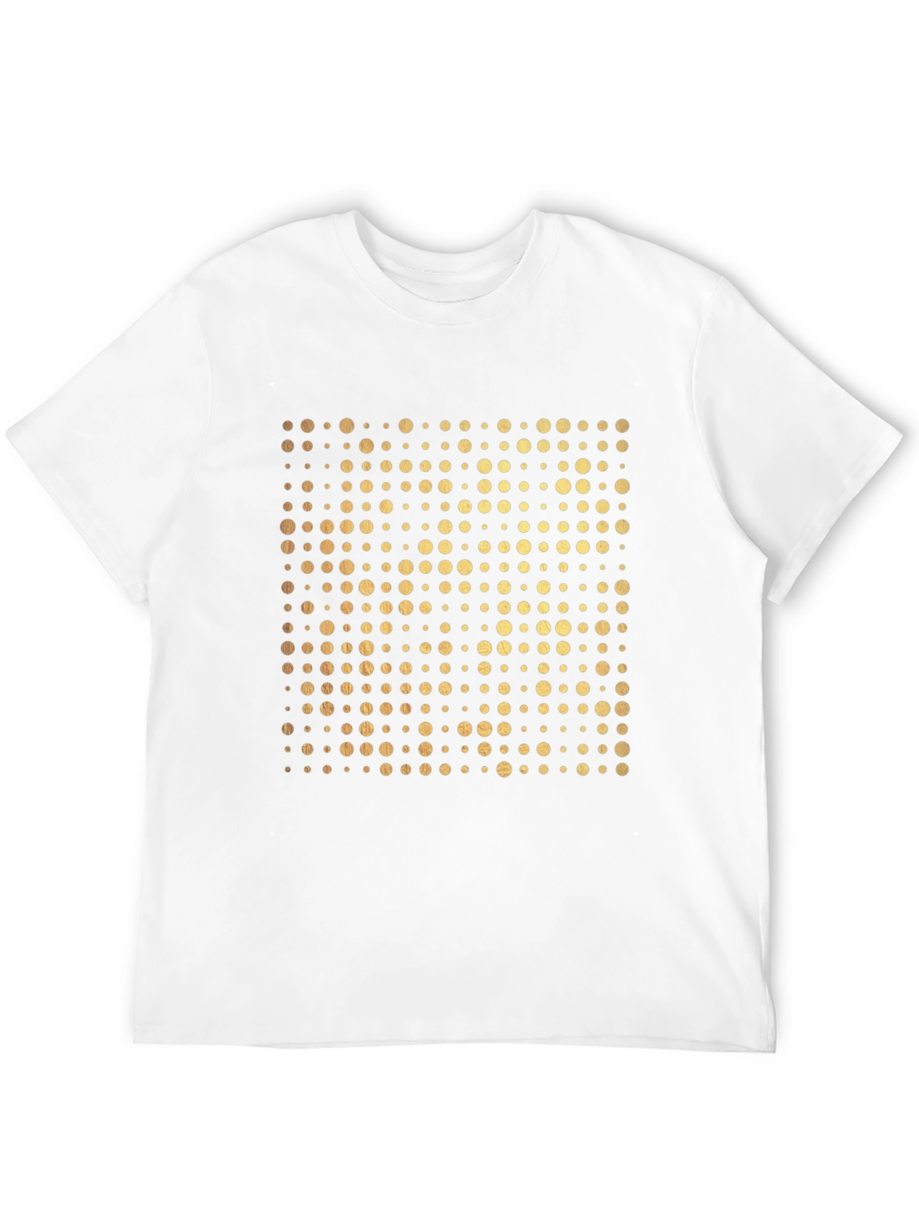 Gold Dot Pattern Black T-Shirt