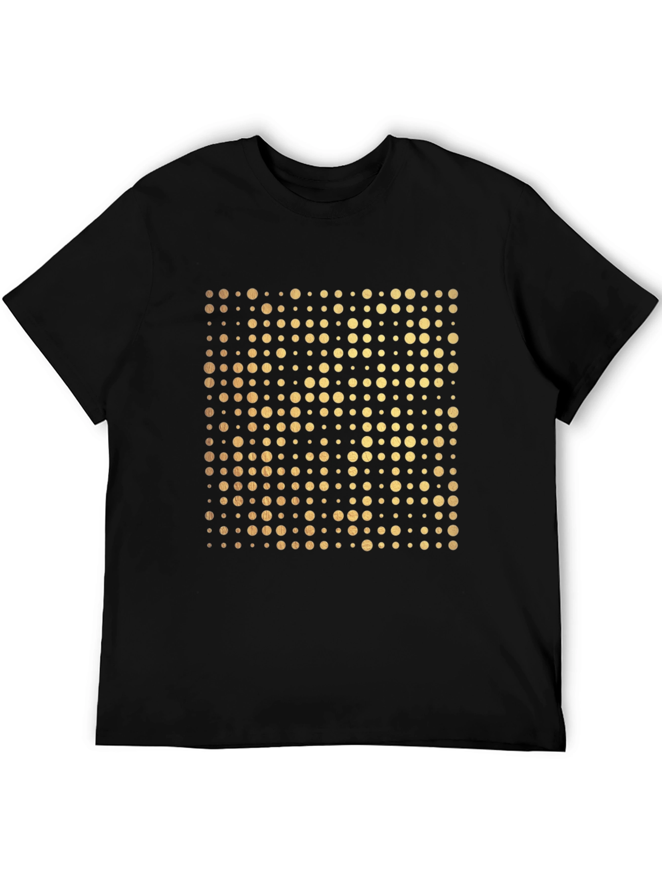 Gold Dot Pattern Black T-Shirt