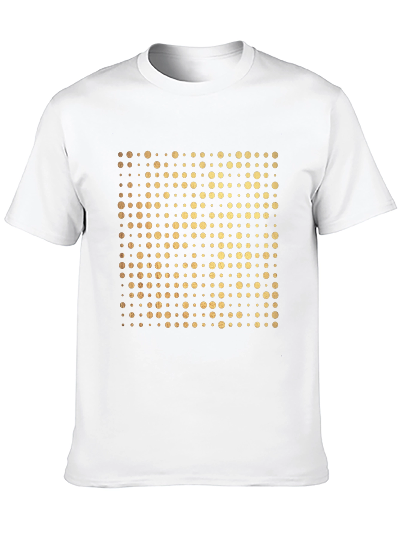 Gold Dot Pattern Black T-Shirt