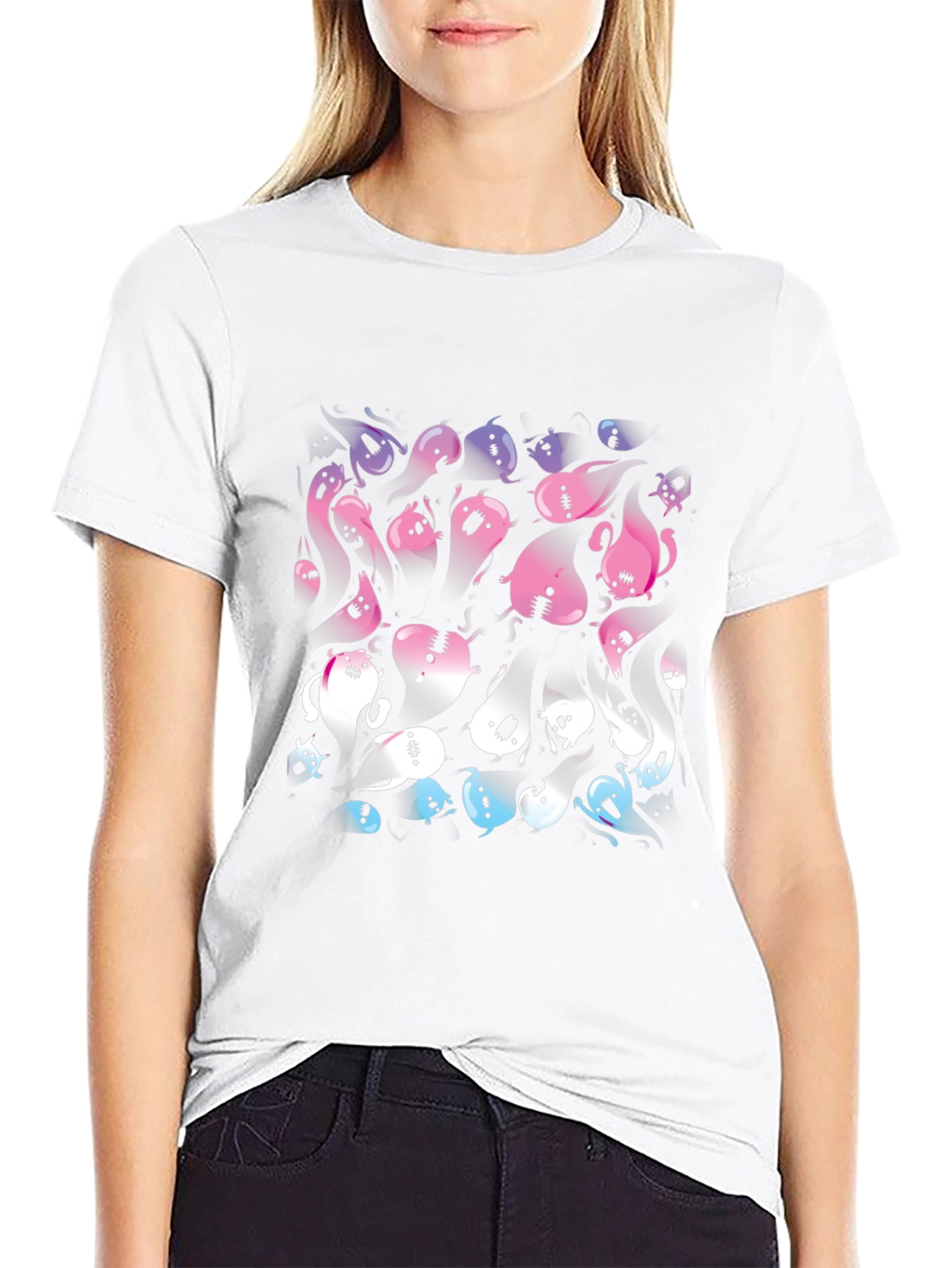 Bisexual Pride Flag Ghosts T-Shirt - Halloween Tee