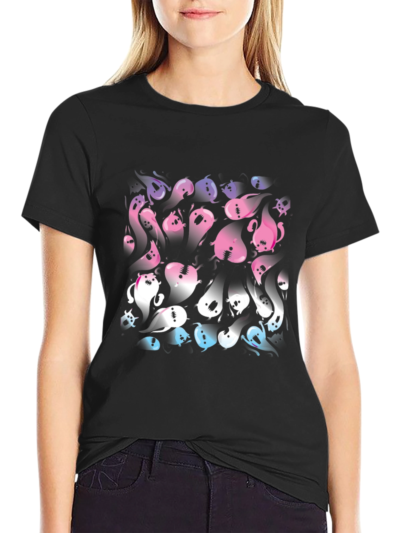 Bisexual Pride Flag Ghosts T-Shirt - Halloween Tee