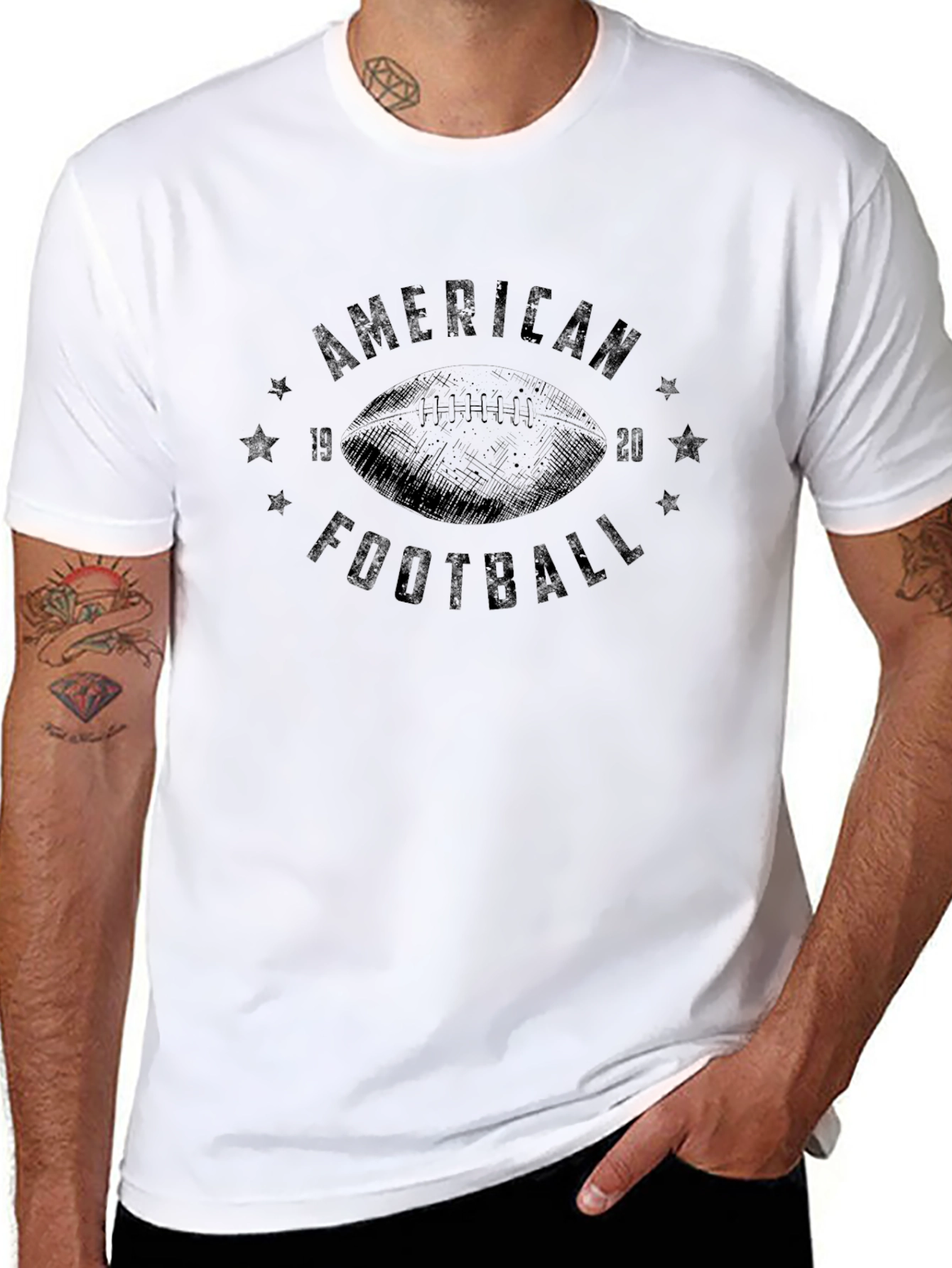 American Football Graphic Tee - Black