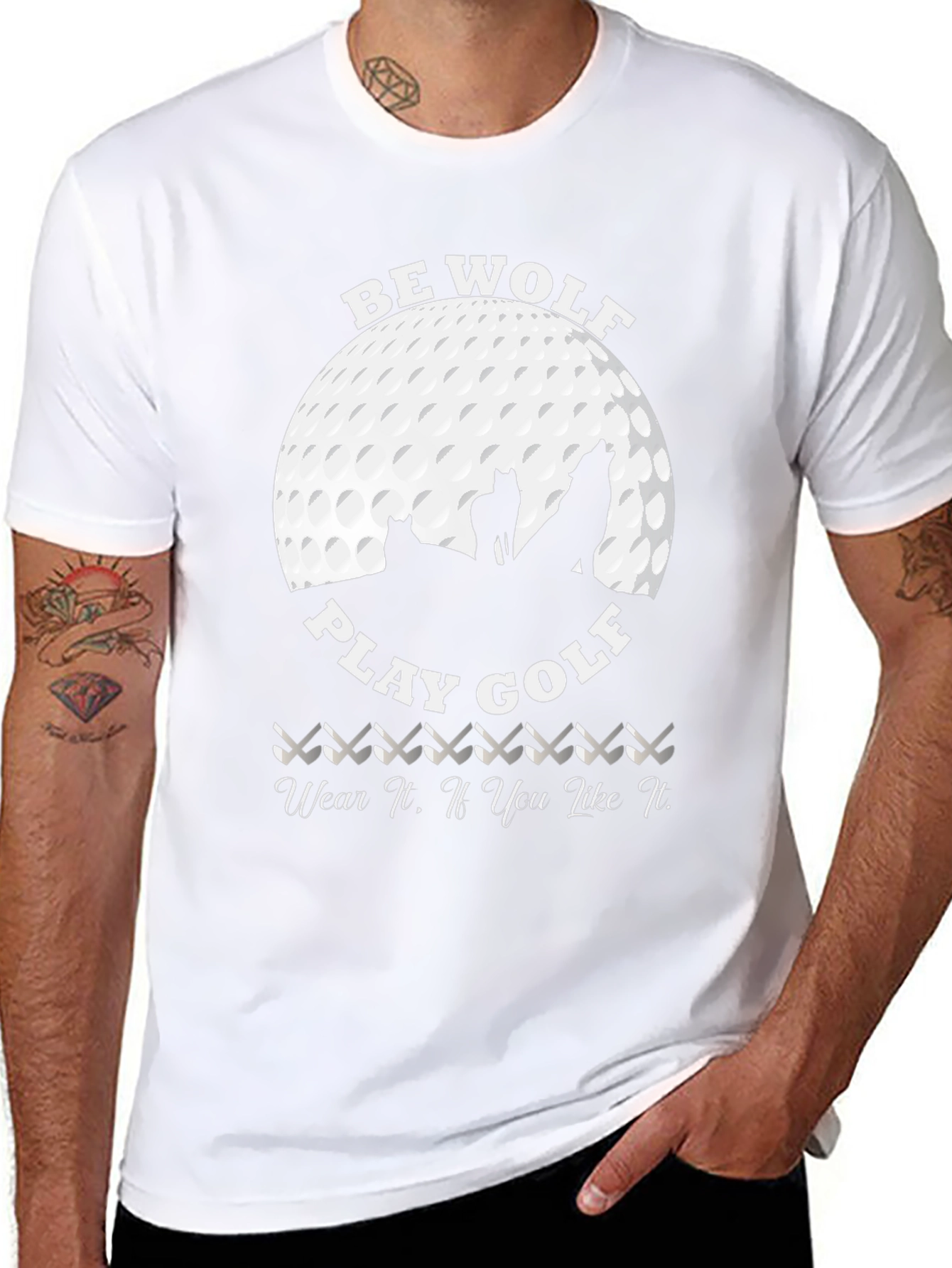 Be Wolf Play Golf Graphic T-Shirt