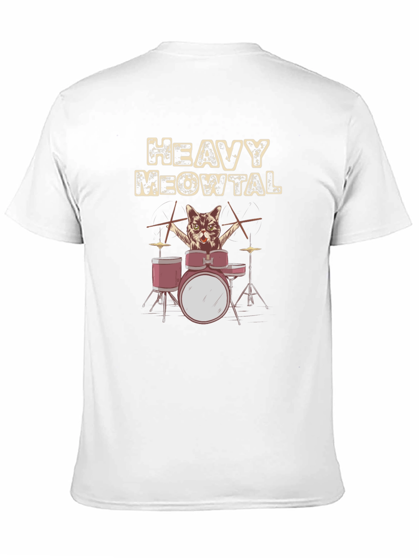 Heavy Meowtal Cat Drummer T-Shirt