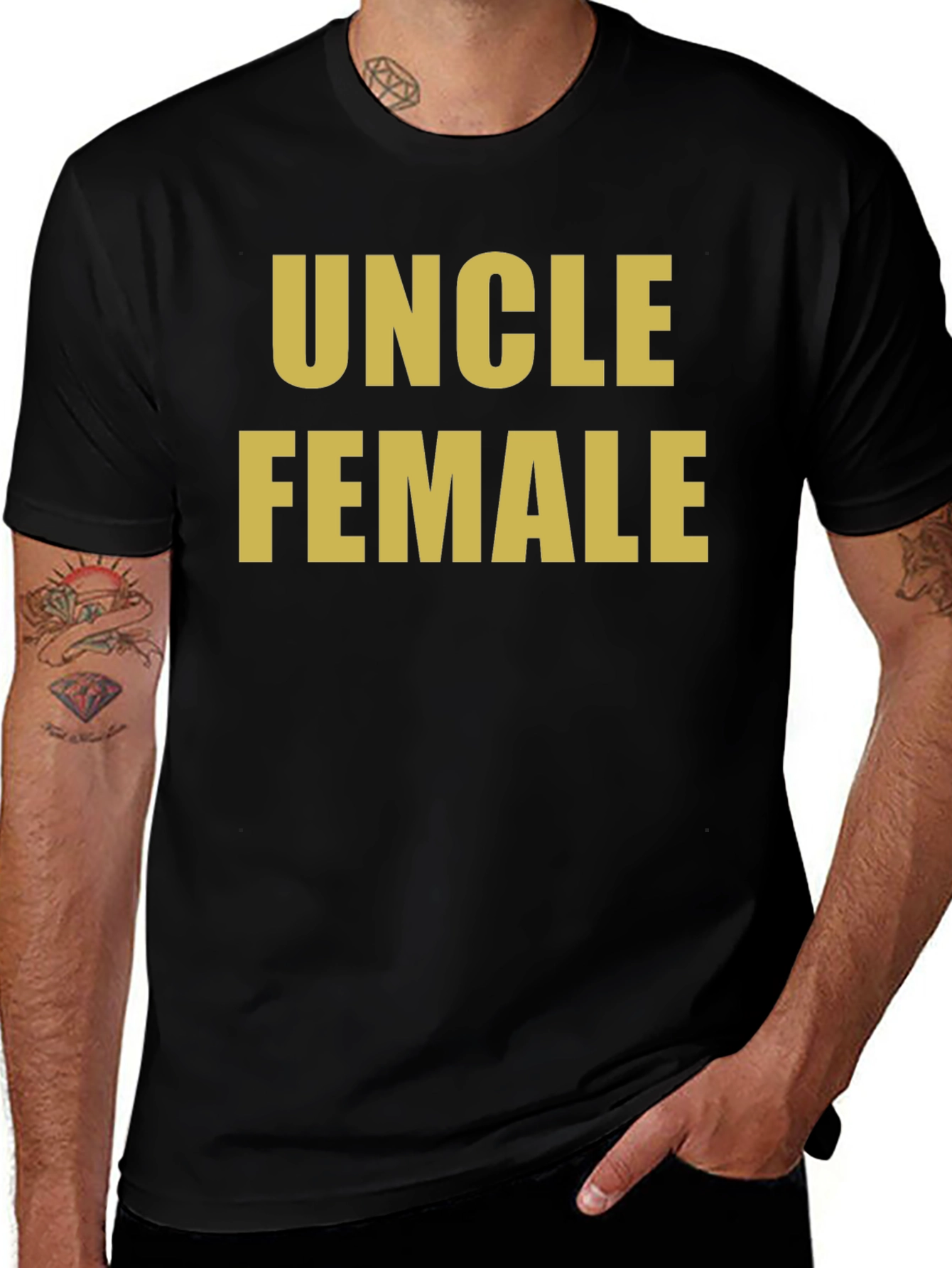 Uncle Female Black T-Shirt Novelty Humor