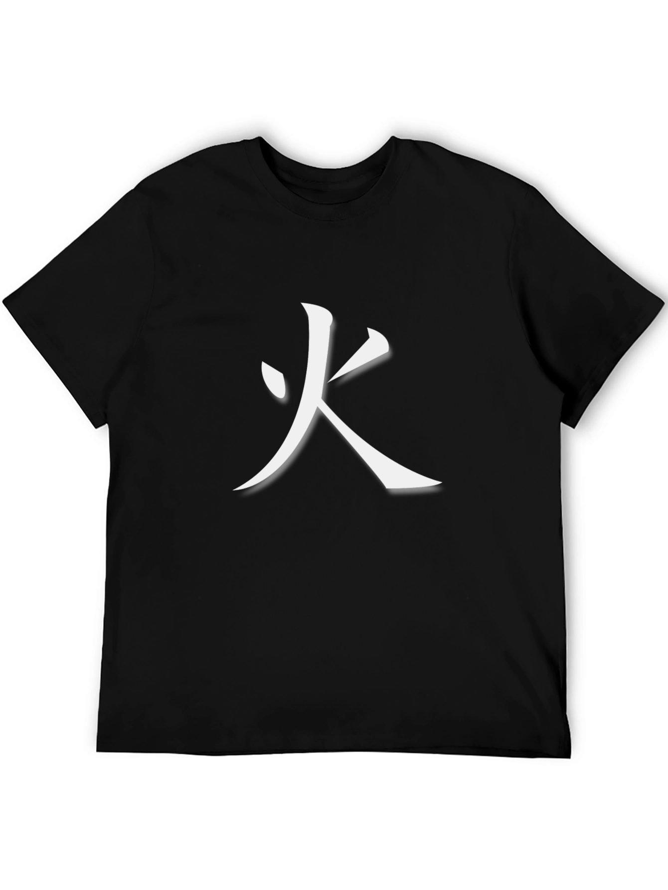 Fire Kanji T-Shirt - Black Casual Tee