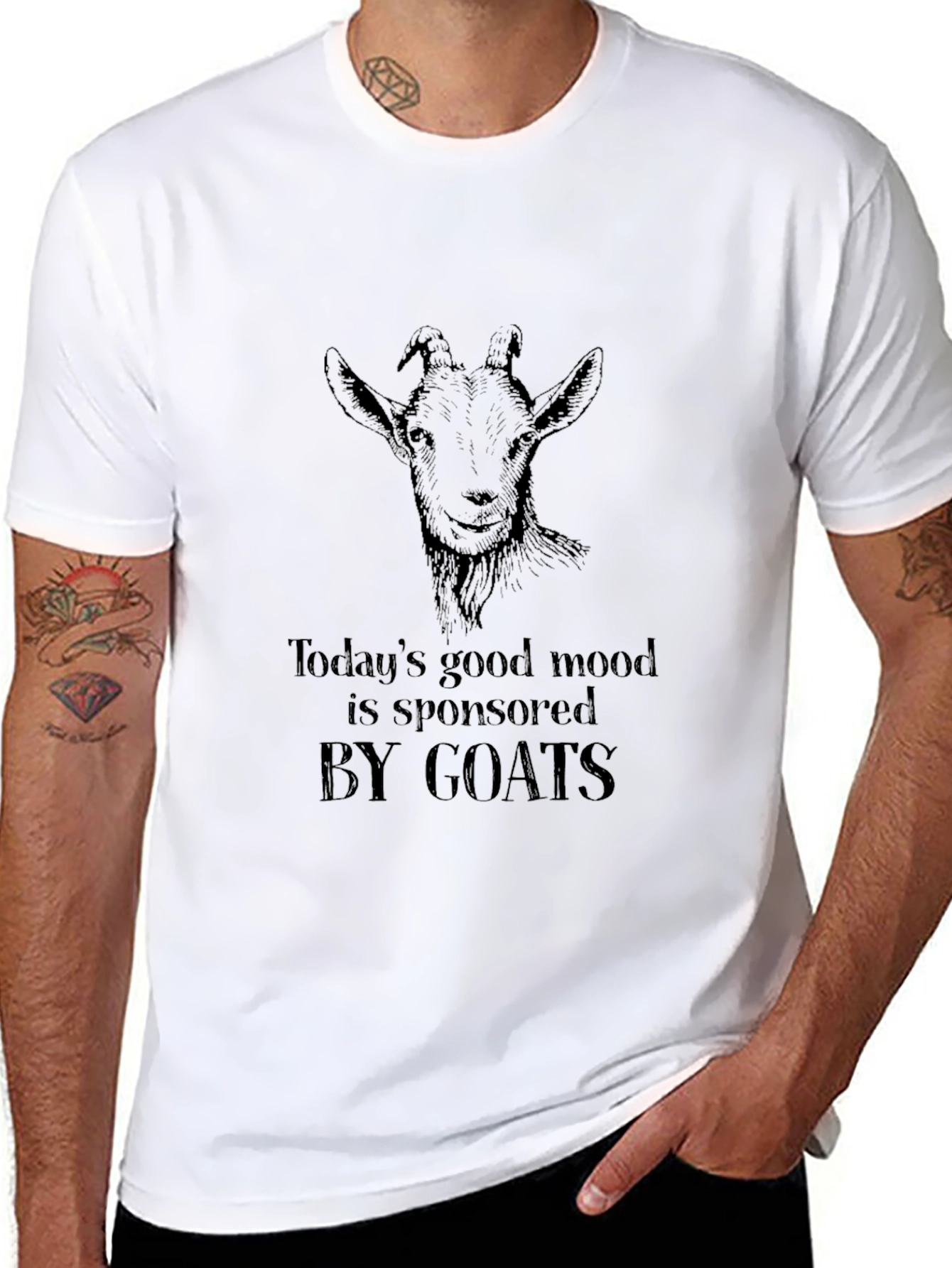 Funny Goat Graphic Tee - Todays Good Mood