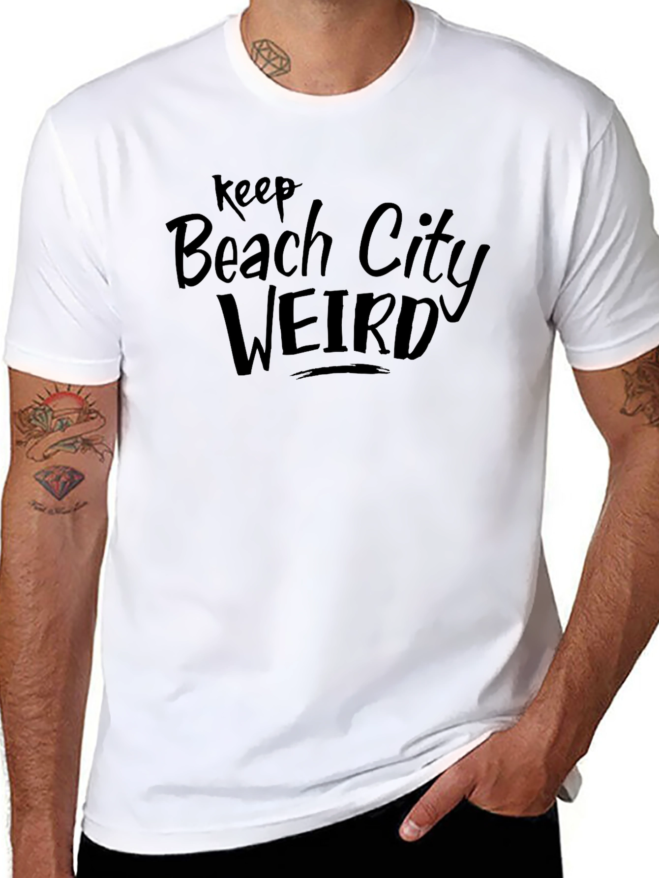Keep Beach City Weird Graphic Tee - Black