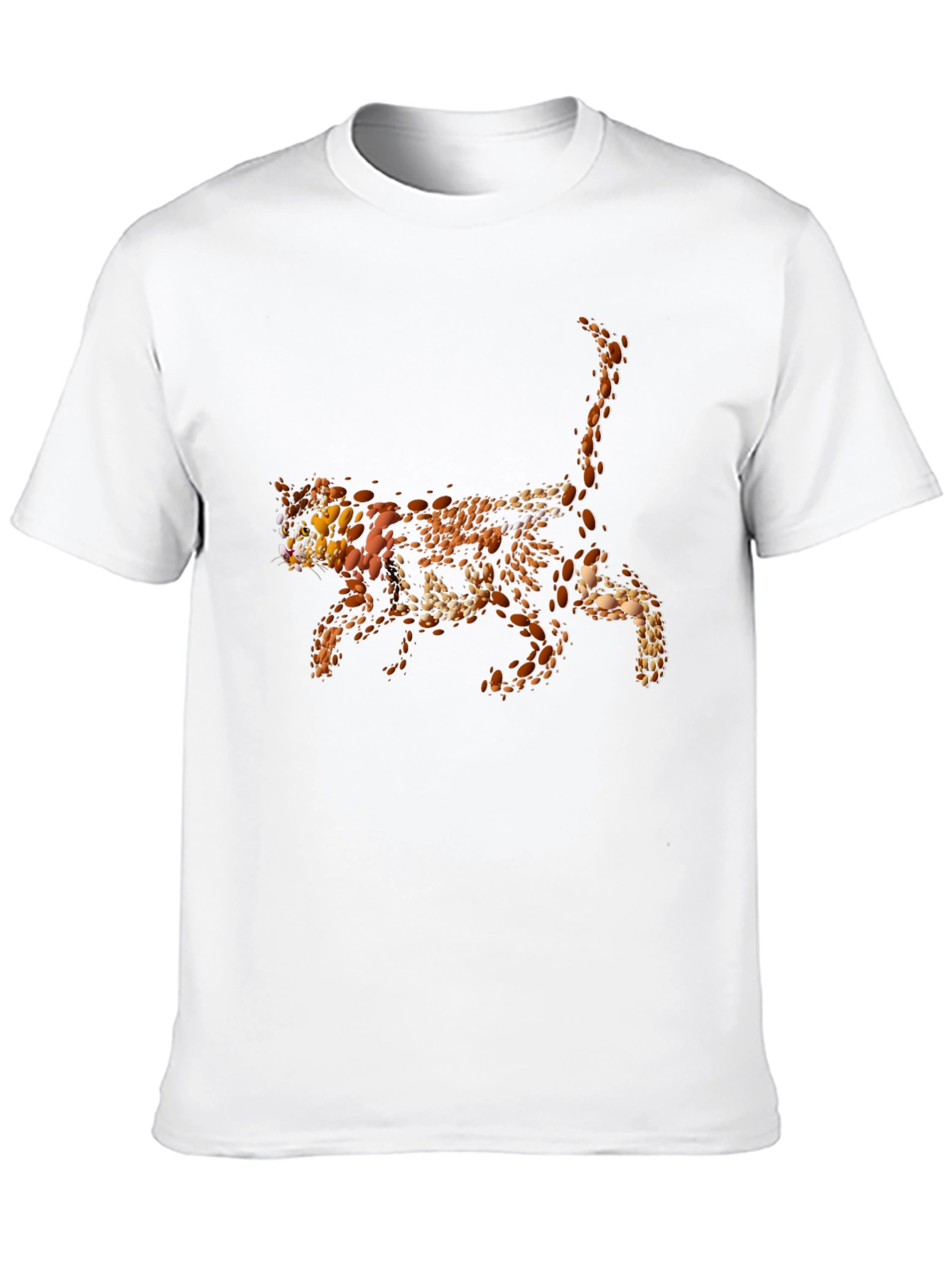 Abstract Cat Graphic Tee - Black T-Shirt