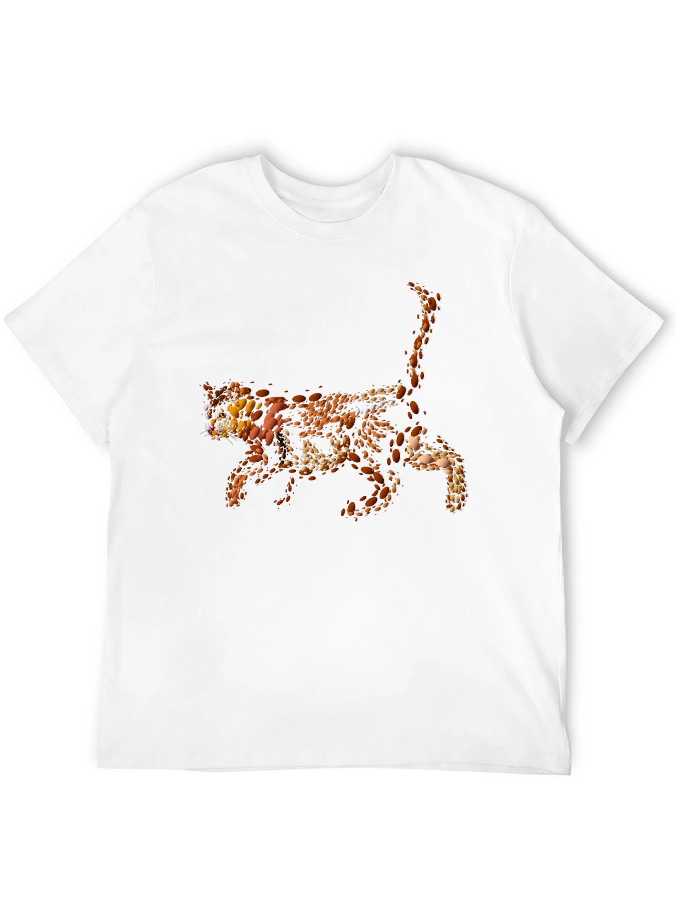 Abstract Cat Graphic Tee - Black T-Shirt