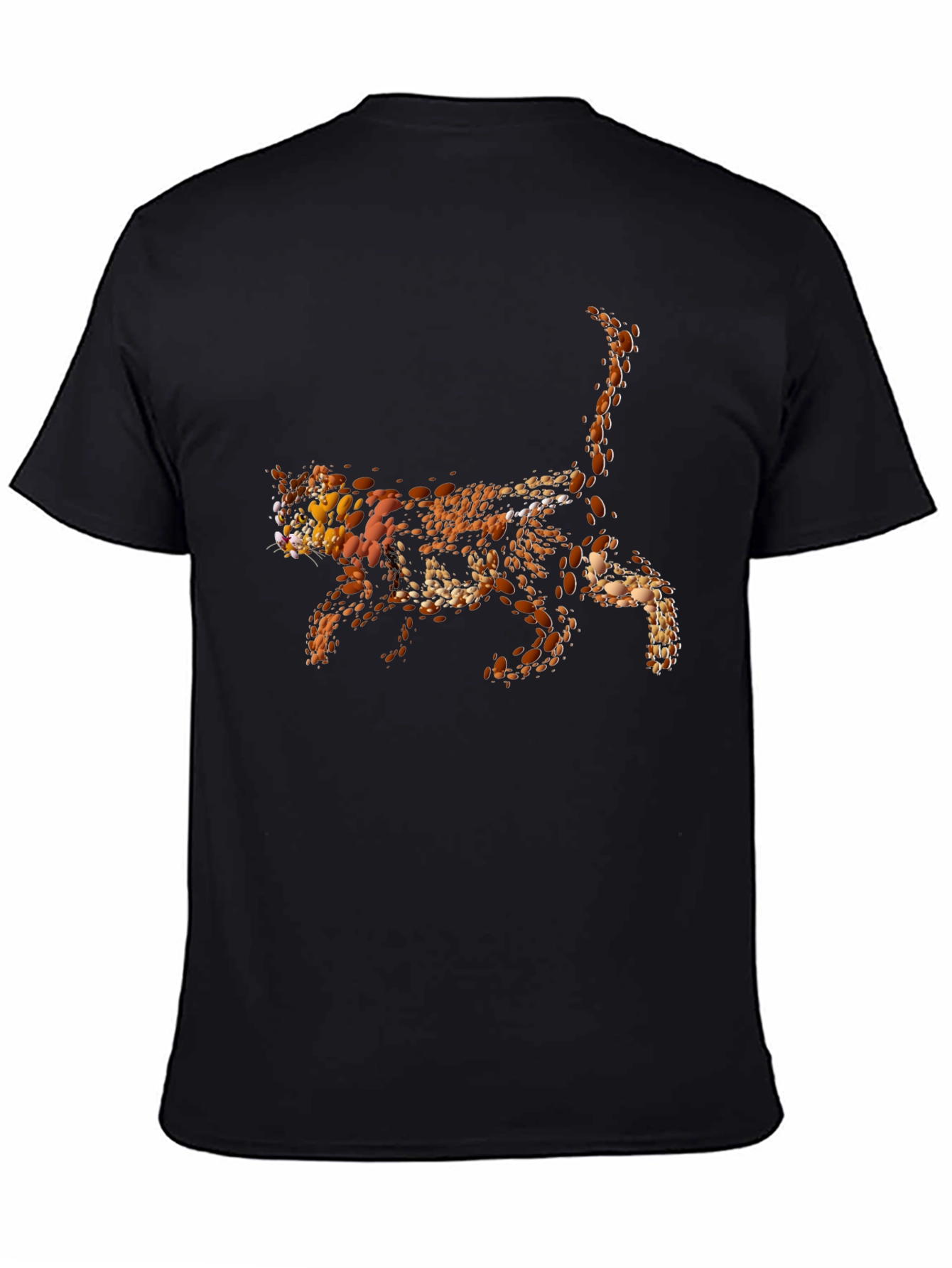 Abstract Cat Graphic Tee - Black T-Shirt
