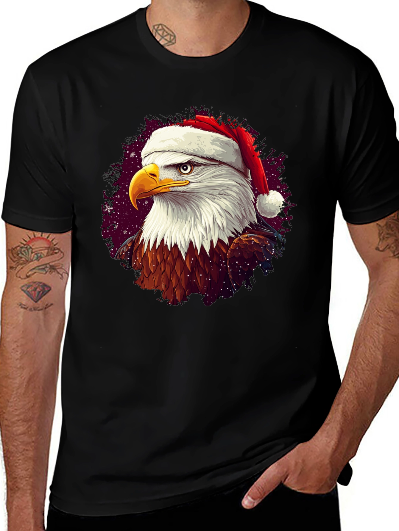Festive Eagle T-Shirt: Christmas Holiday Apparel