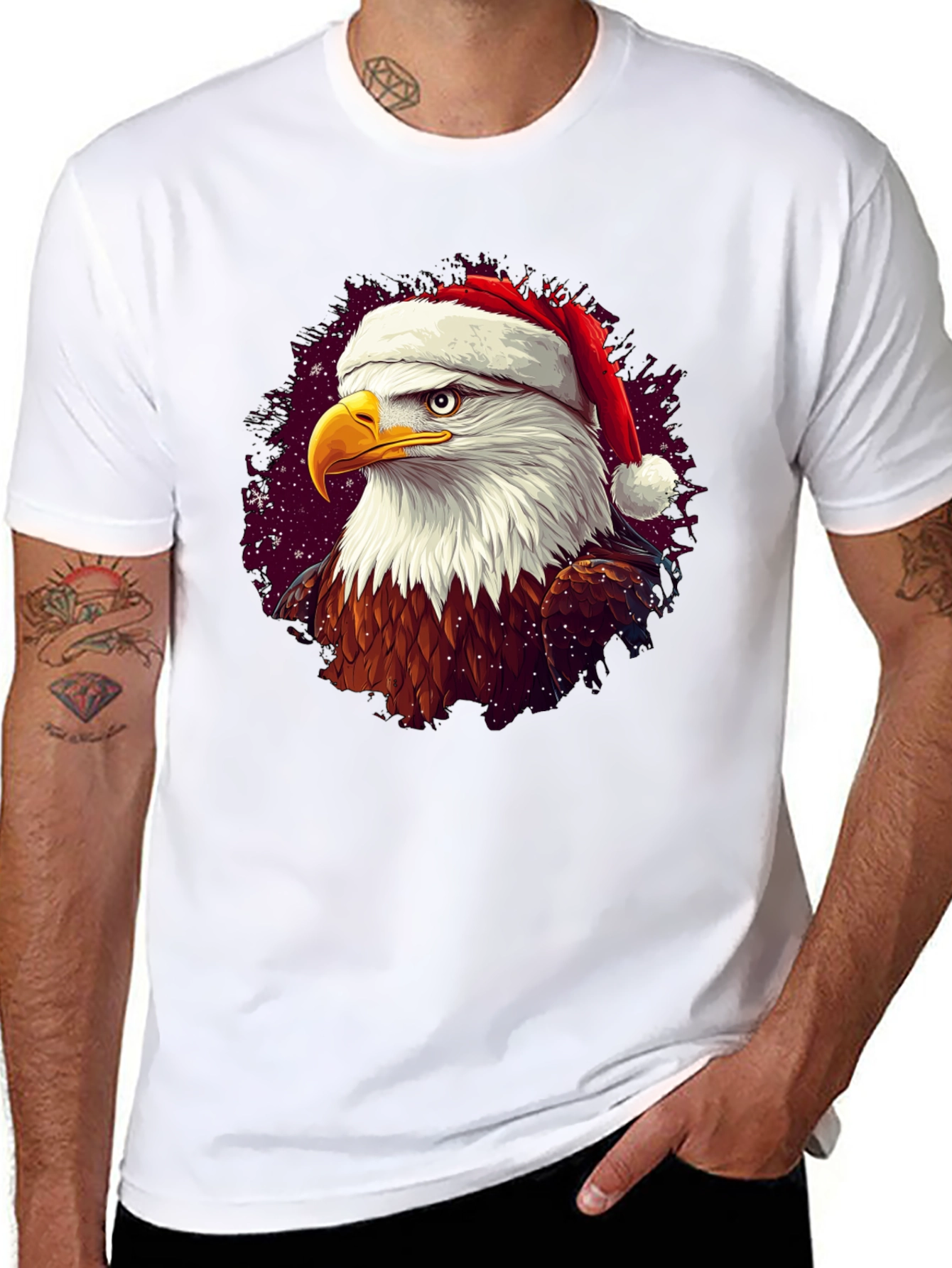 Festive Eagle T-Shirt: Christmas Holiday Apparel