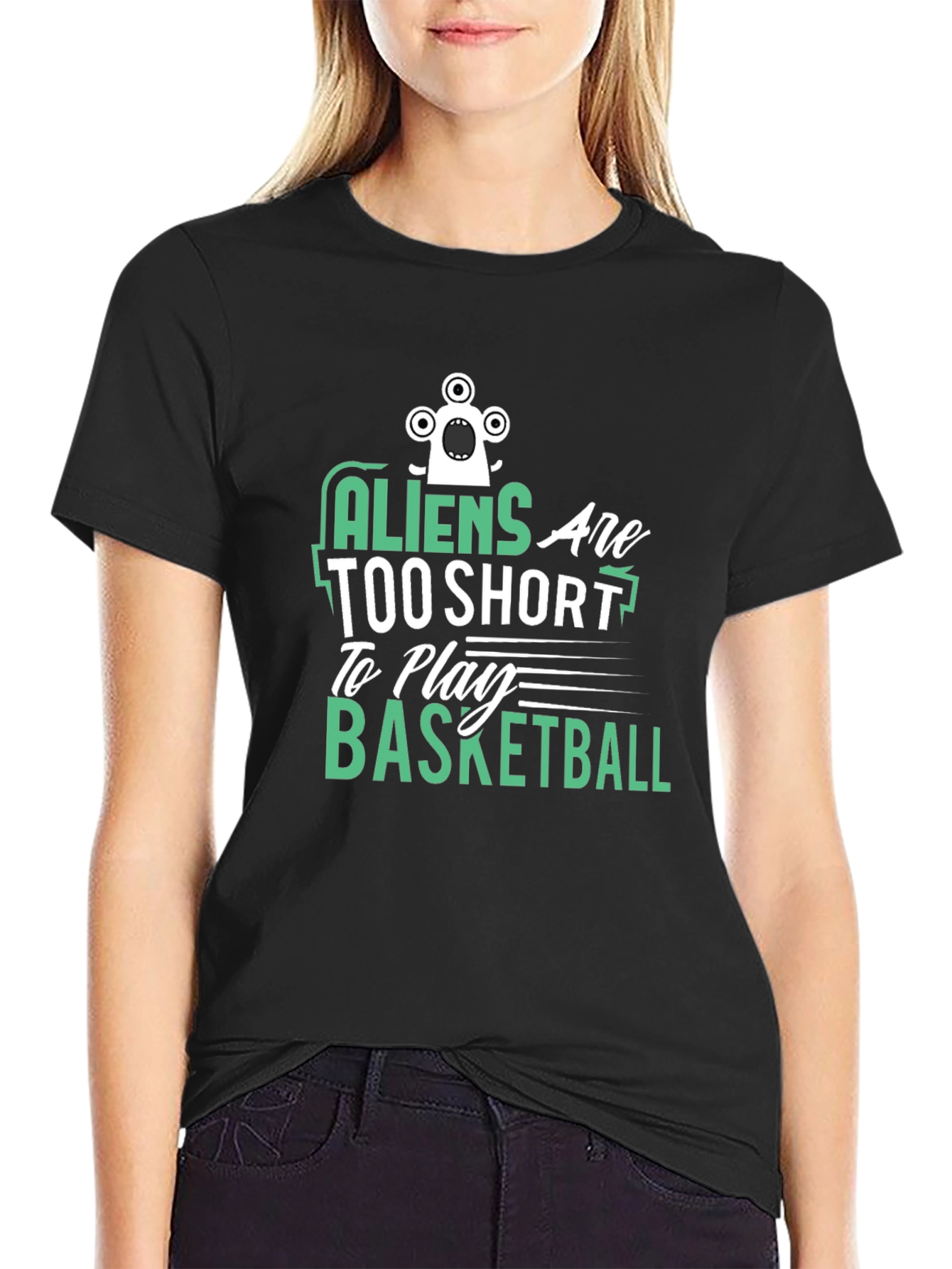 Aliens Basketball Graphic Tee - Black T-Shirt