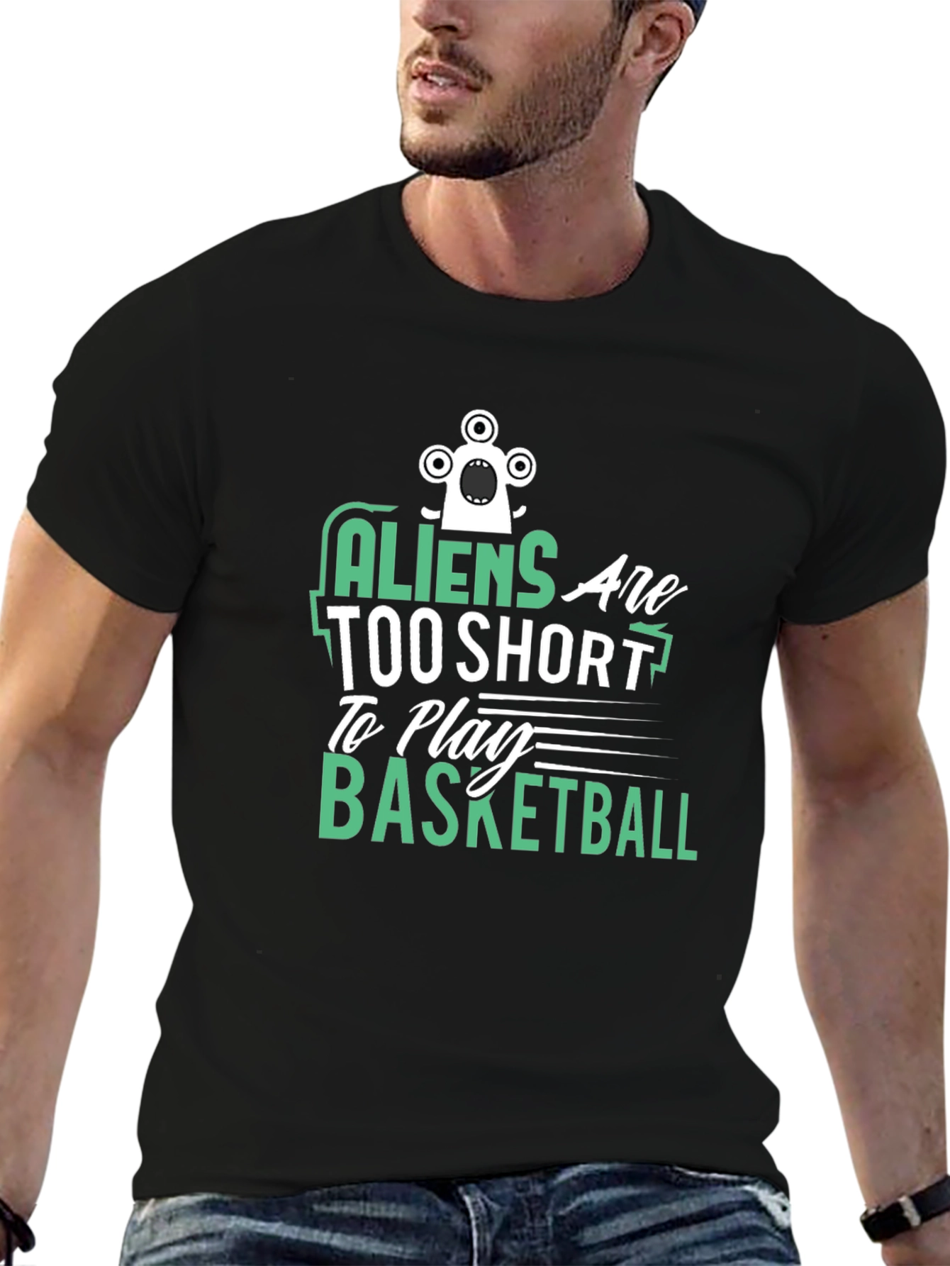 Aliens Basketball Graphic Tee - Black T-Shirt