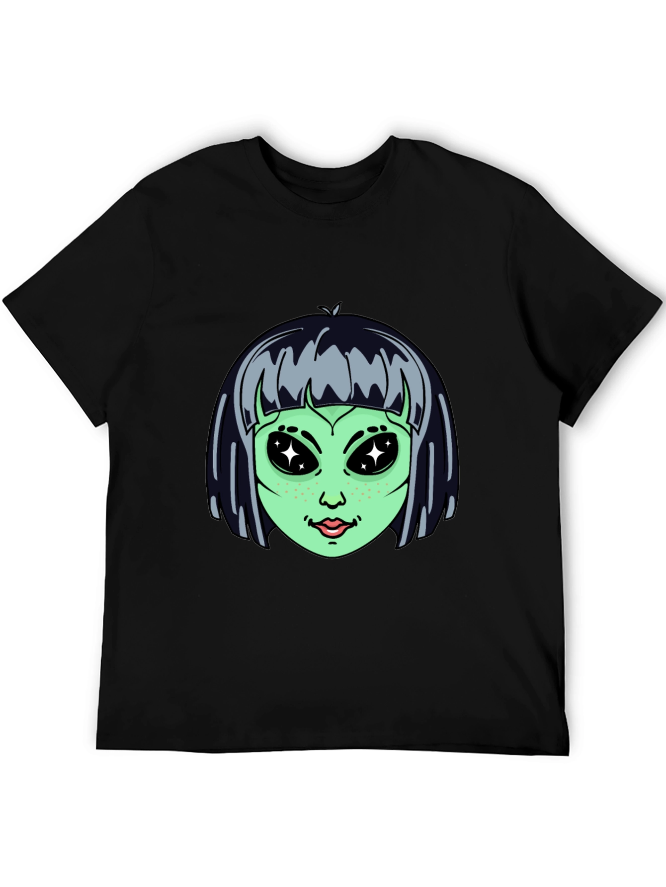 Alien Graphic Print Black T-Shirt