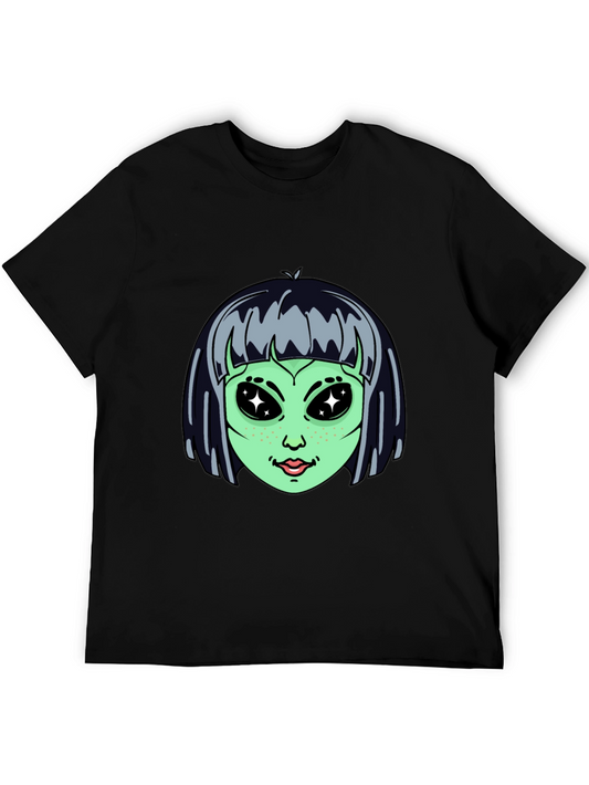 Alien Graphic Print Black T-Shirt