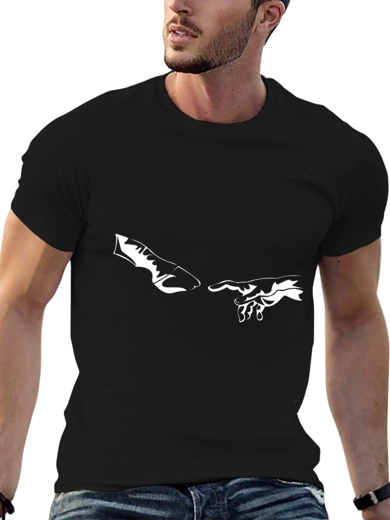 Creation of Adam Graphic Tee - Black Cotton T-Shirt