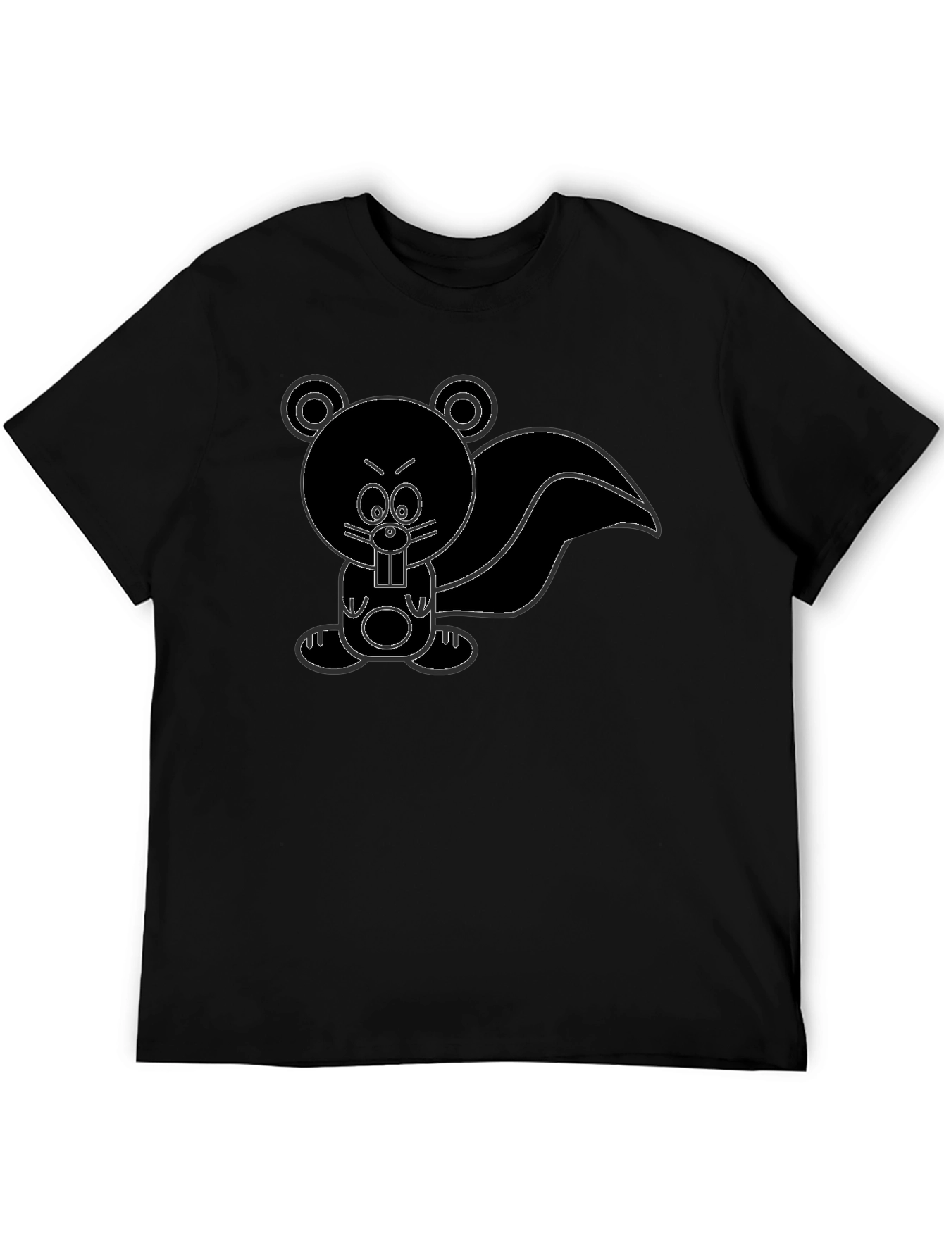 Cartoon Skunk Graphic Tee - Unisex Black T-Shirt