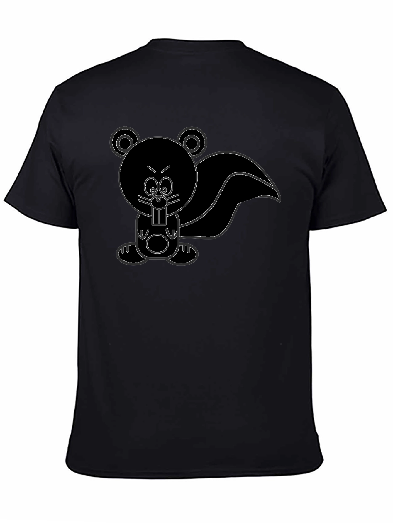 Cartoon Skunk Graphic Tee - Unisex Black T-Shirt