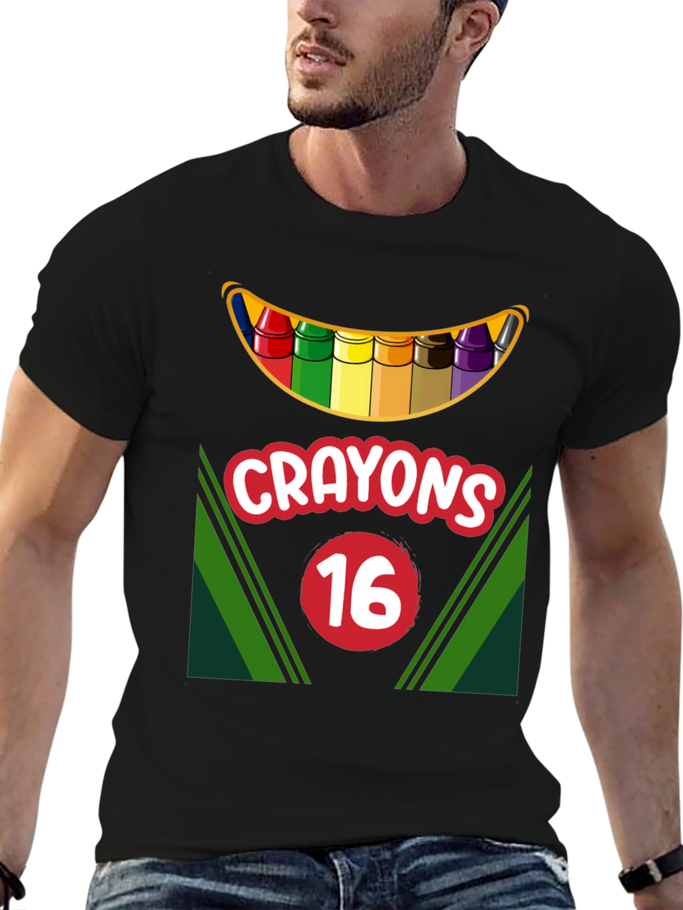 Crayons 16 T-Shirt Funny Art Teacher Shirt