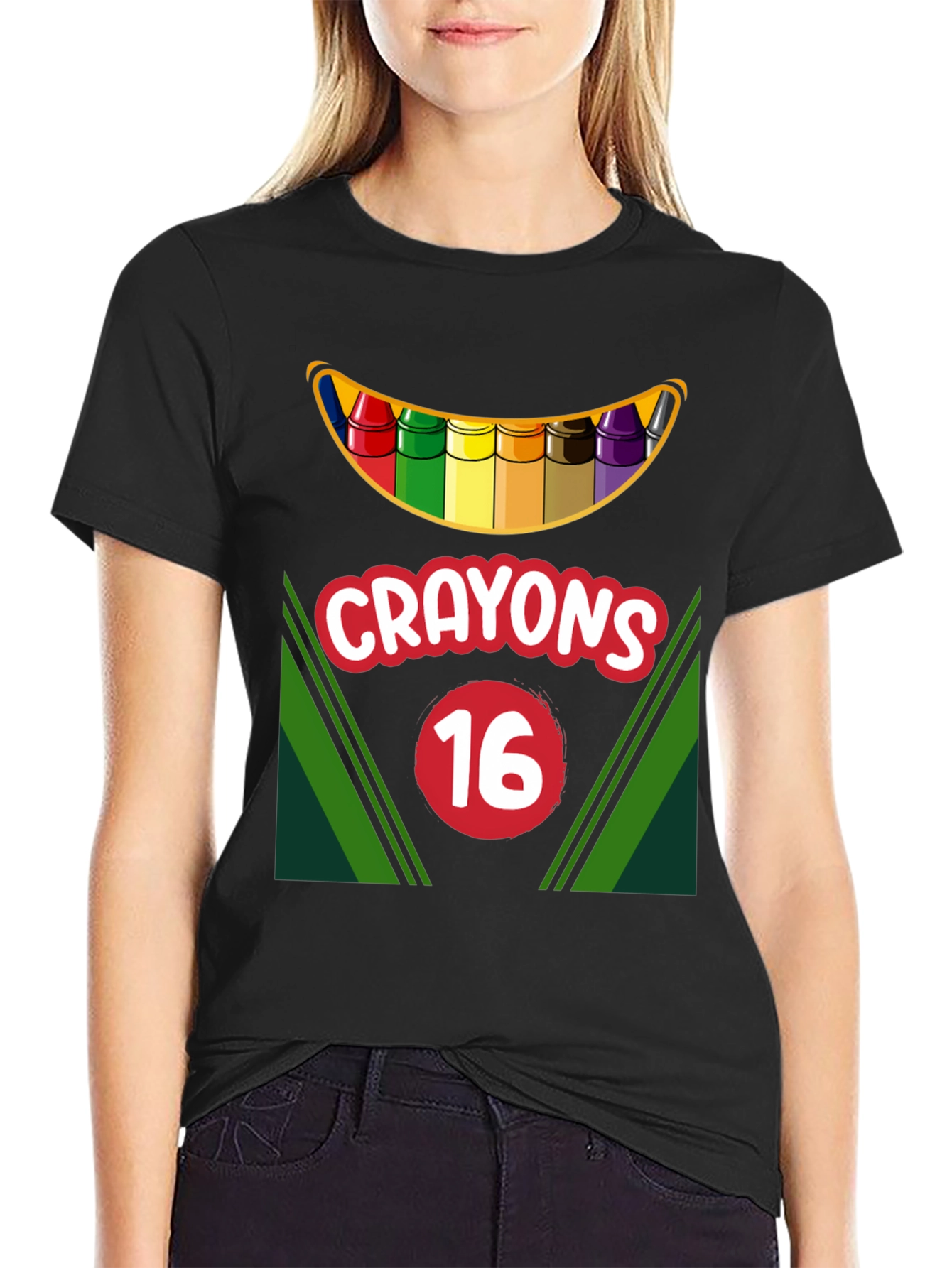 Crayons 16 T-Shirt Funny Art Teacher Shirt