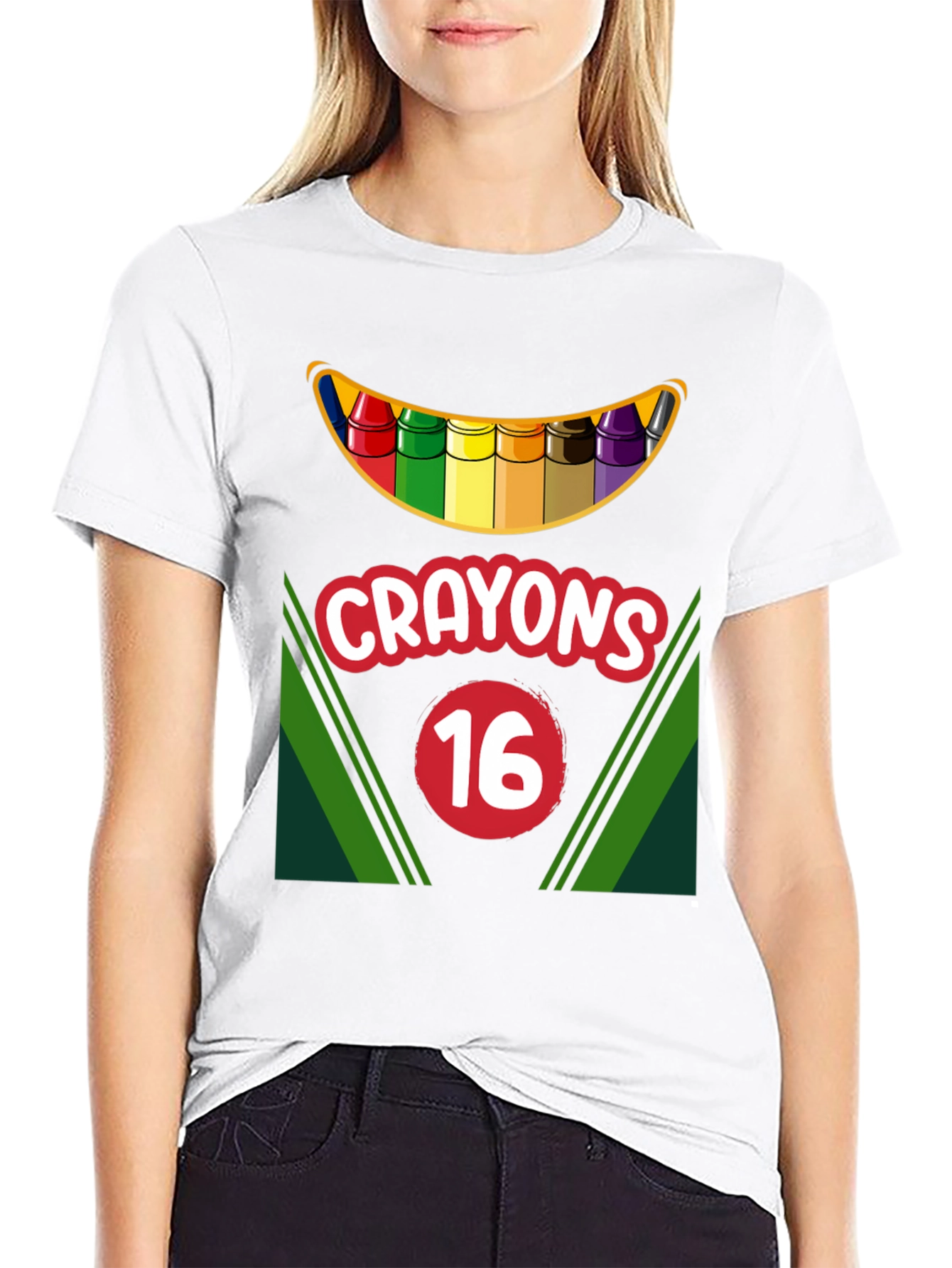 Crayons 16 T-Shirt Funny Art Teacher Shirt
