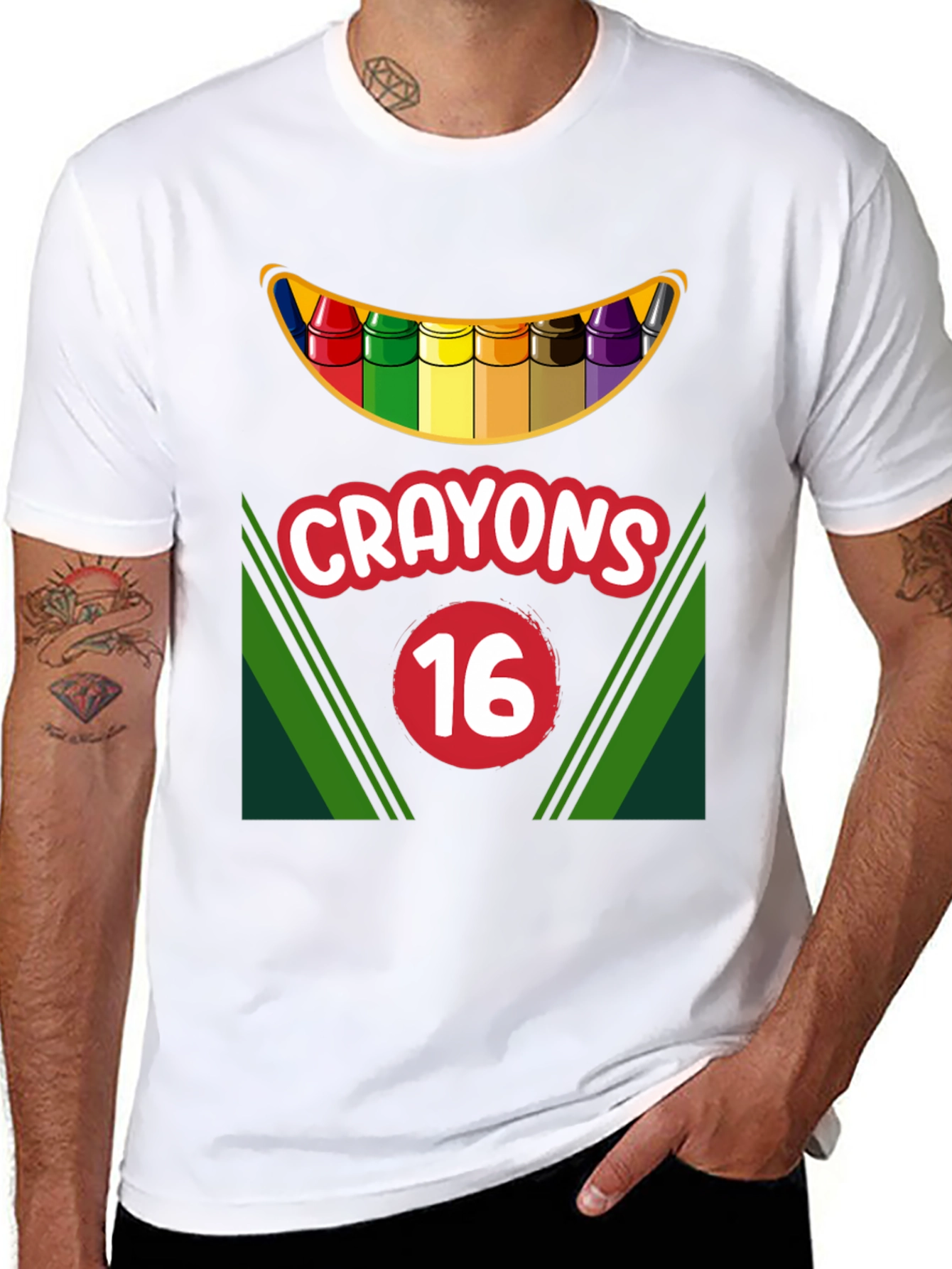 Crayons 16 T-Shirt Funny Art Teacher Shirt